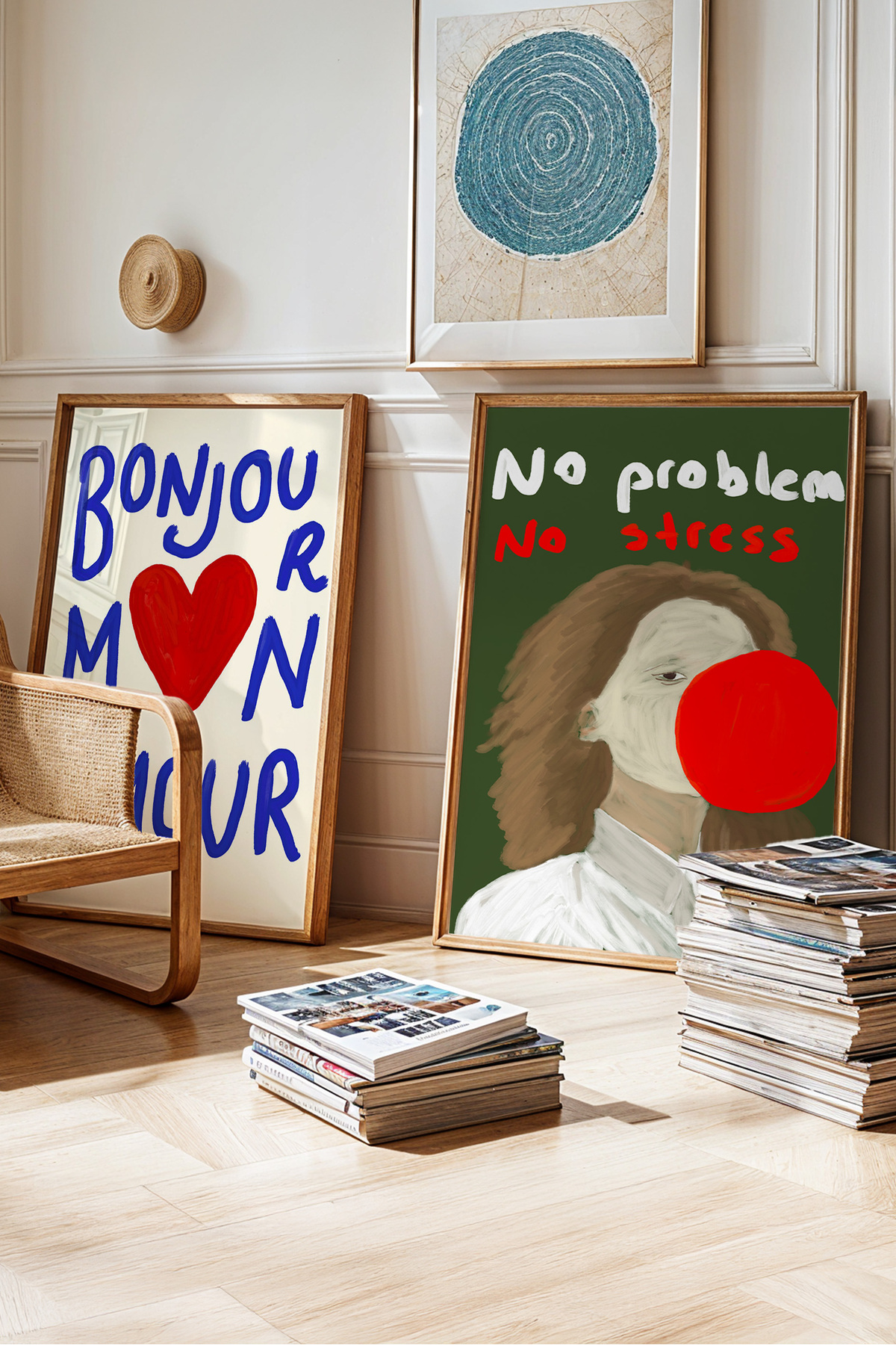 2’li Modern Tablo Poster Seti Yazılı ve Figürlü Salon Duvar Dekoru Çerçevesiz