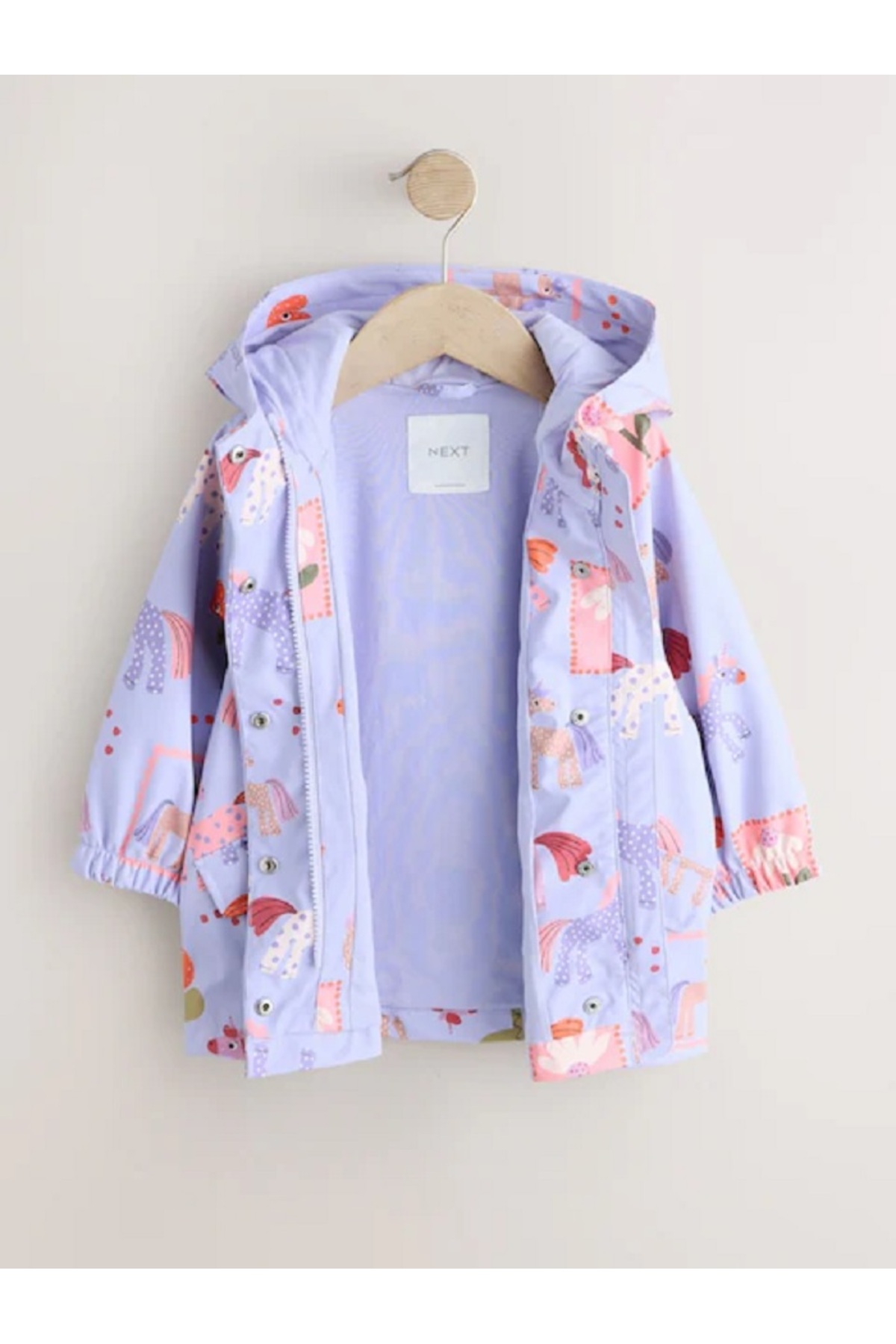 Next Baby Mor Tek Boynuzlu At Desenli Yağmurluk fotoğrafı 5 (önizleme)