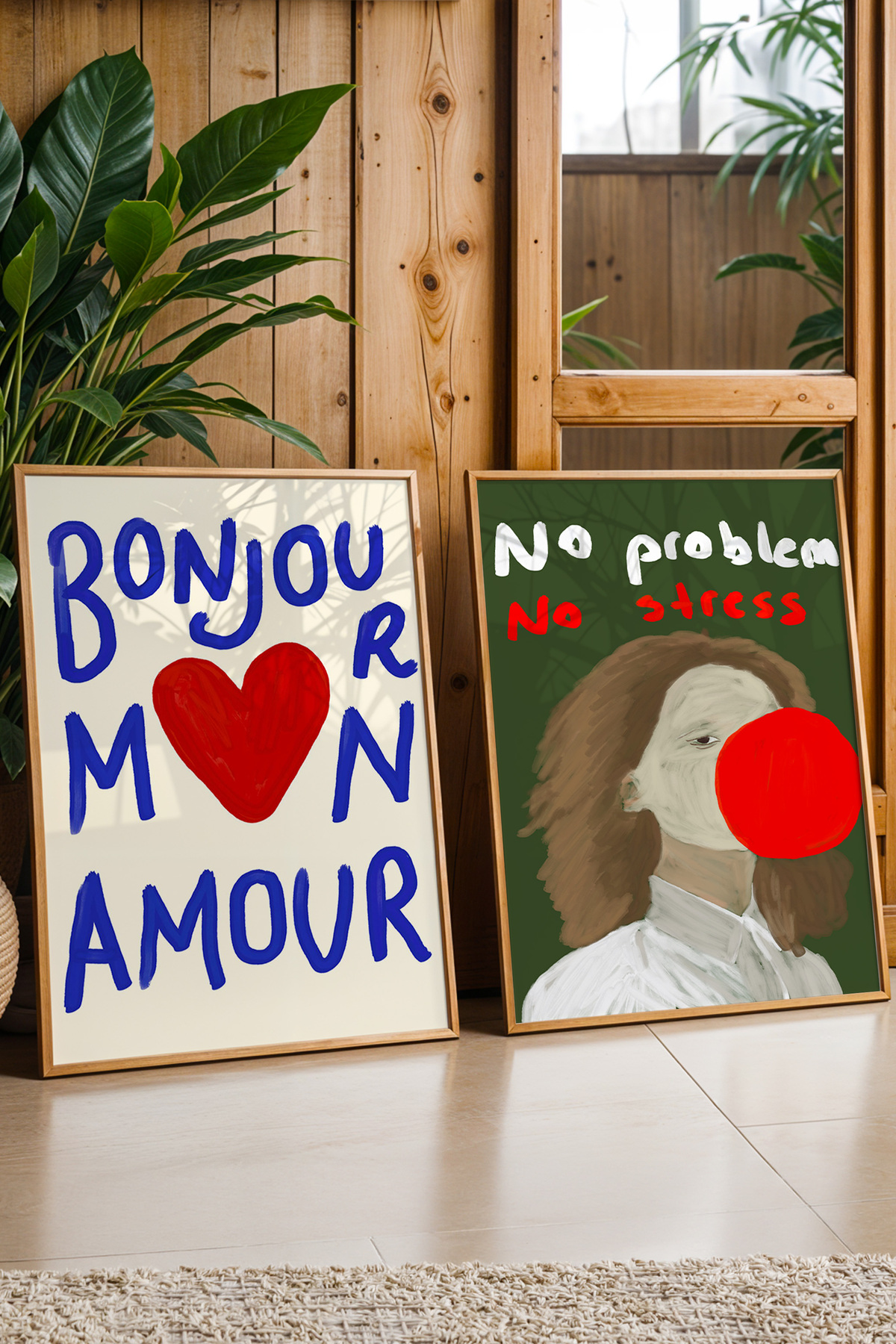 2’li Modern Tablo Poster Seti Yazılı ve Figürlü Salon Duvar Dekoru Çerçevesiz