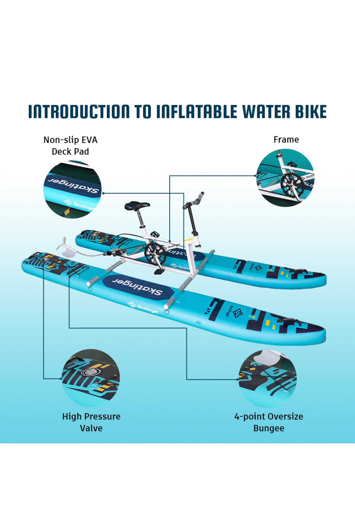 Skatinger Deniz Bisikleti 315 x 38 x 15cm Water Bike - Fiyatı