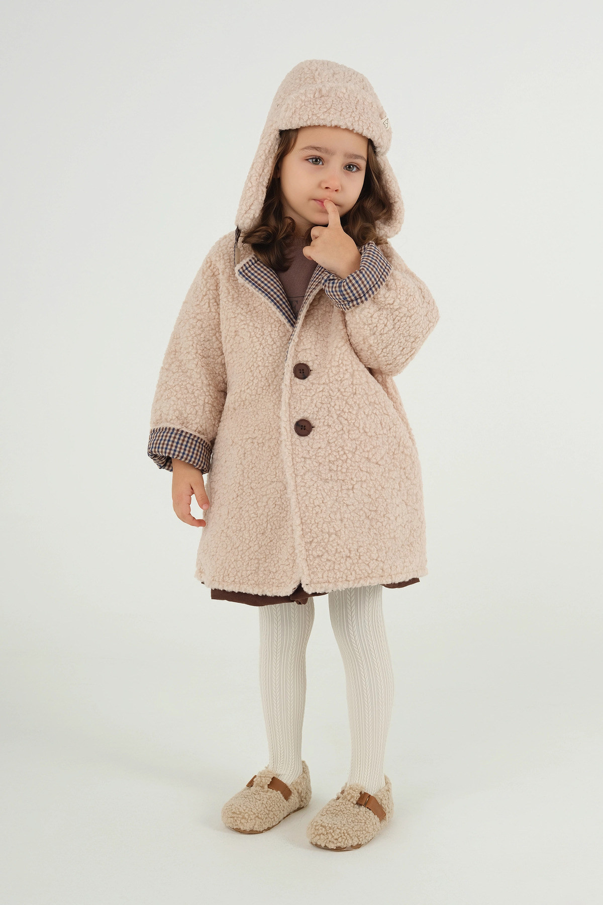 Mioma Kids Peluş Ceket Bej fotoğrafı 5 (önizleme)