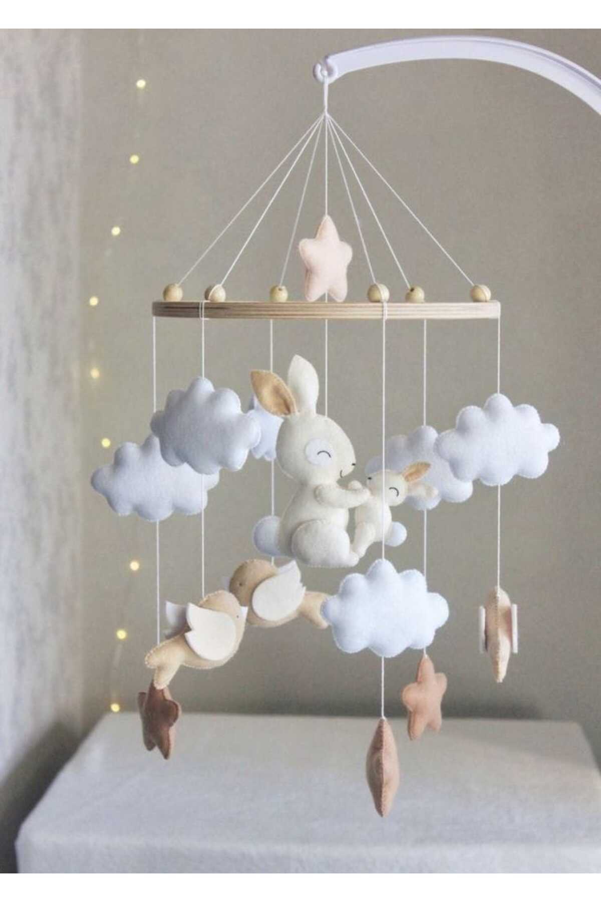 TREND METFİQ DECORATİON Keçe Bebek Dönencesi (El Yapımı) - Eğitici Beşik Üstü Oyuncak ve Bebek Odası Dekorasyonu hediye fotoğrafı 3 (önizleme)