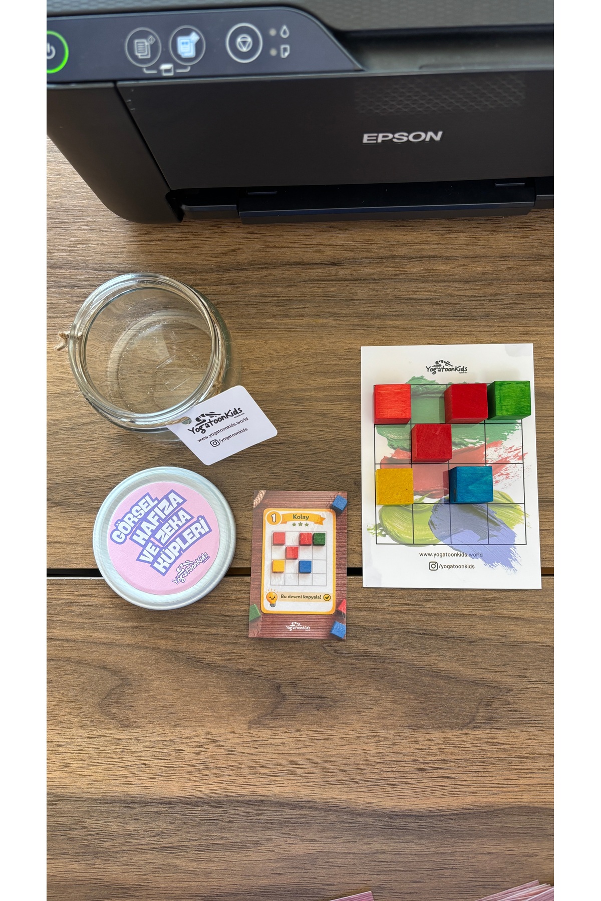 Yogatoon Kids World Çocuklar İçin Görsel Hafıza ve Zeka Küpleri Kavanozu – Ahşap Renkli Küplerle Dikkat ve Mantık Oyunu fotoğrafı 5 (önizleme)