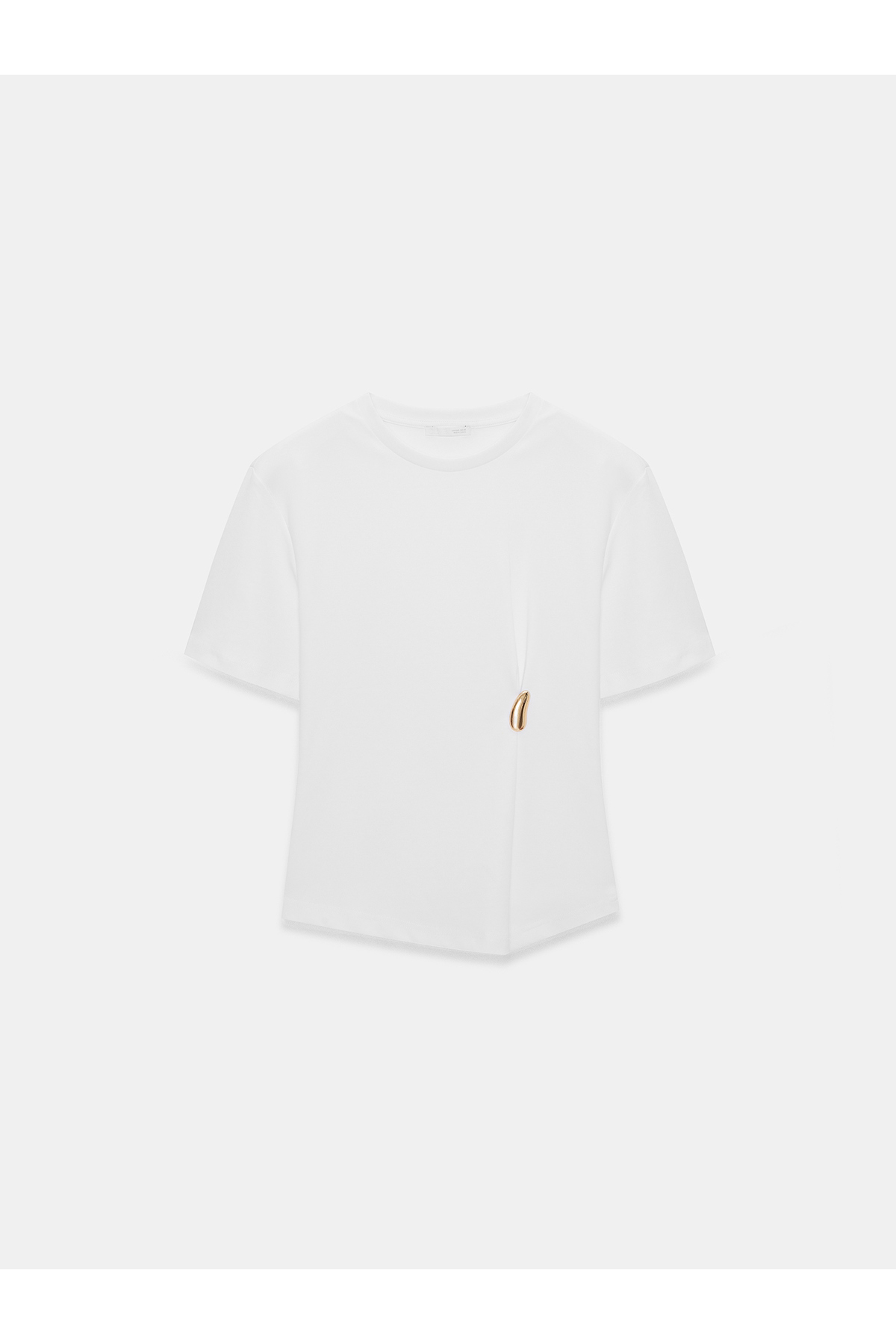 Dilvin  32445 Aksesuar Detaylı Basic T-Shirt-Beyaz - Görsel 5