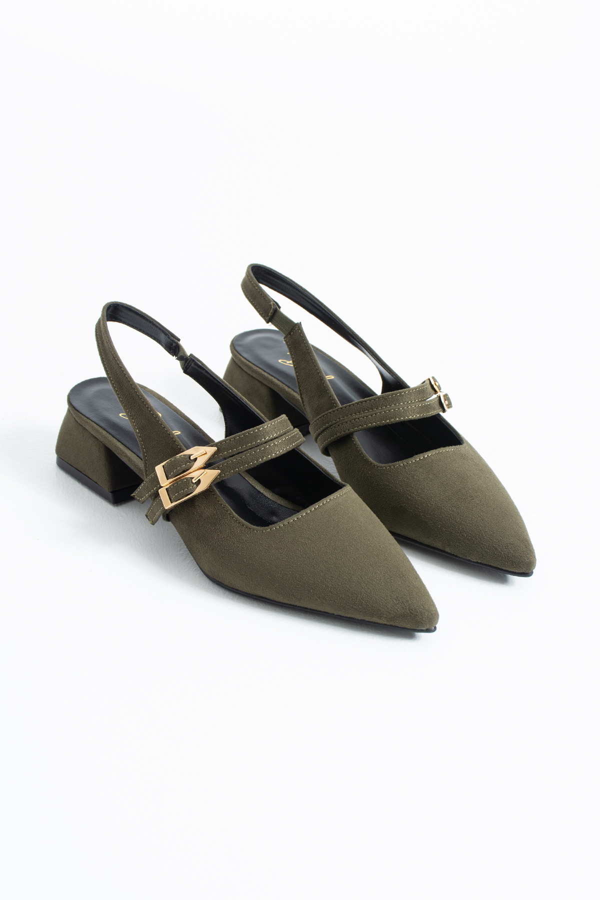 DUXAL SHOES  Yolanda Kadın Süet Çift Toka Detaylı Kısa Topuklu Ayakkabı- Babet - Görsel 3