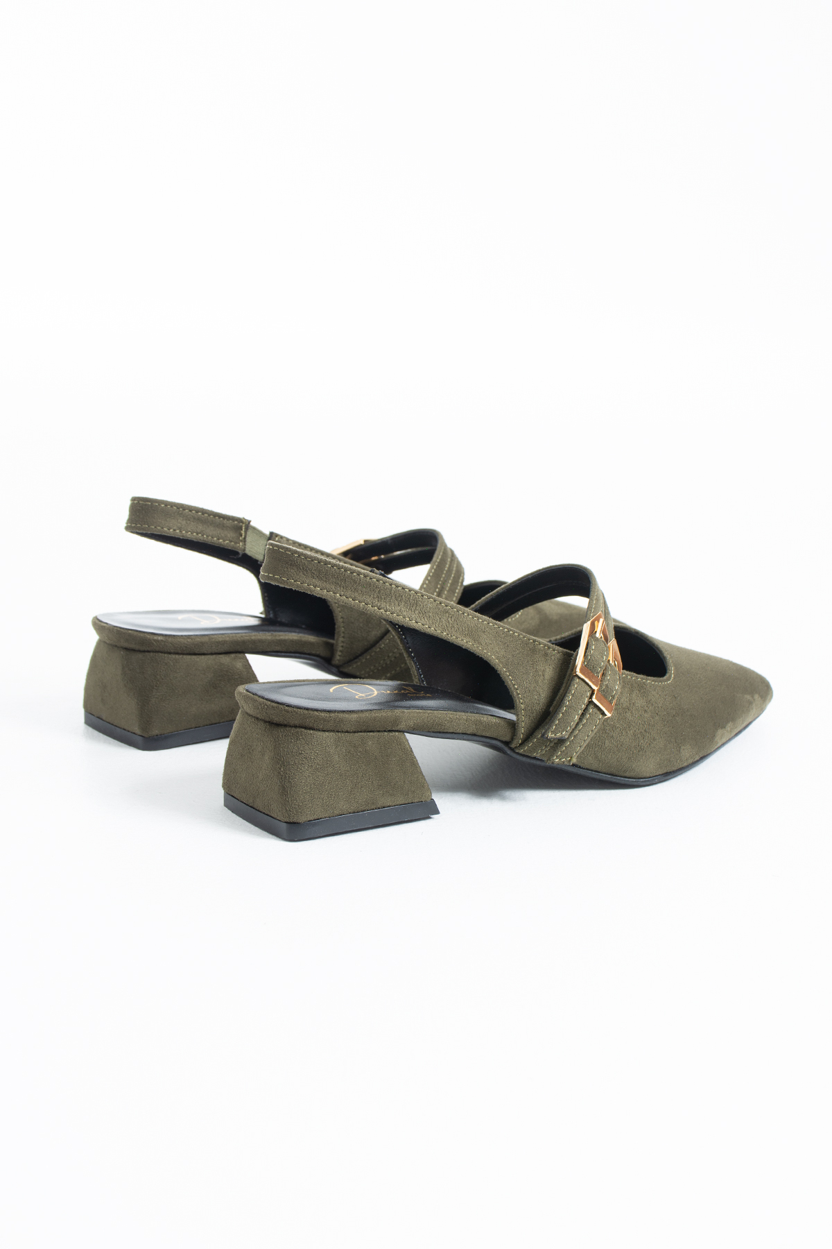 DUXAL SHOES  Yolanda Kadın Süet Çift Toka Detaylı Kısa Topuklu Ayakkabı- Babet - Görsel 4