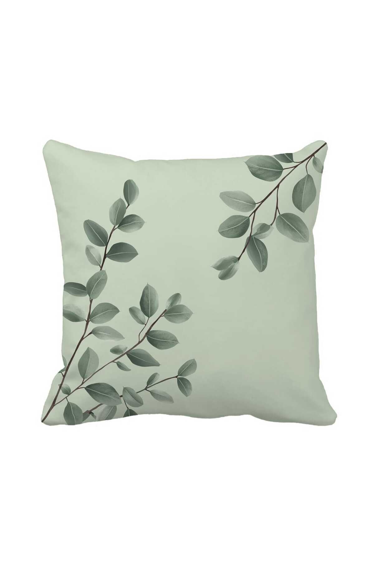 Minimal Eucalyptus Leafy Green Pillowcase - Double Sided 43 x 43 cm
