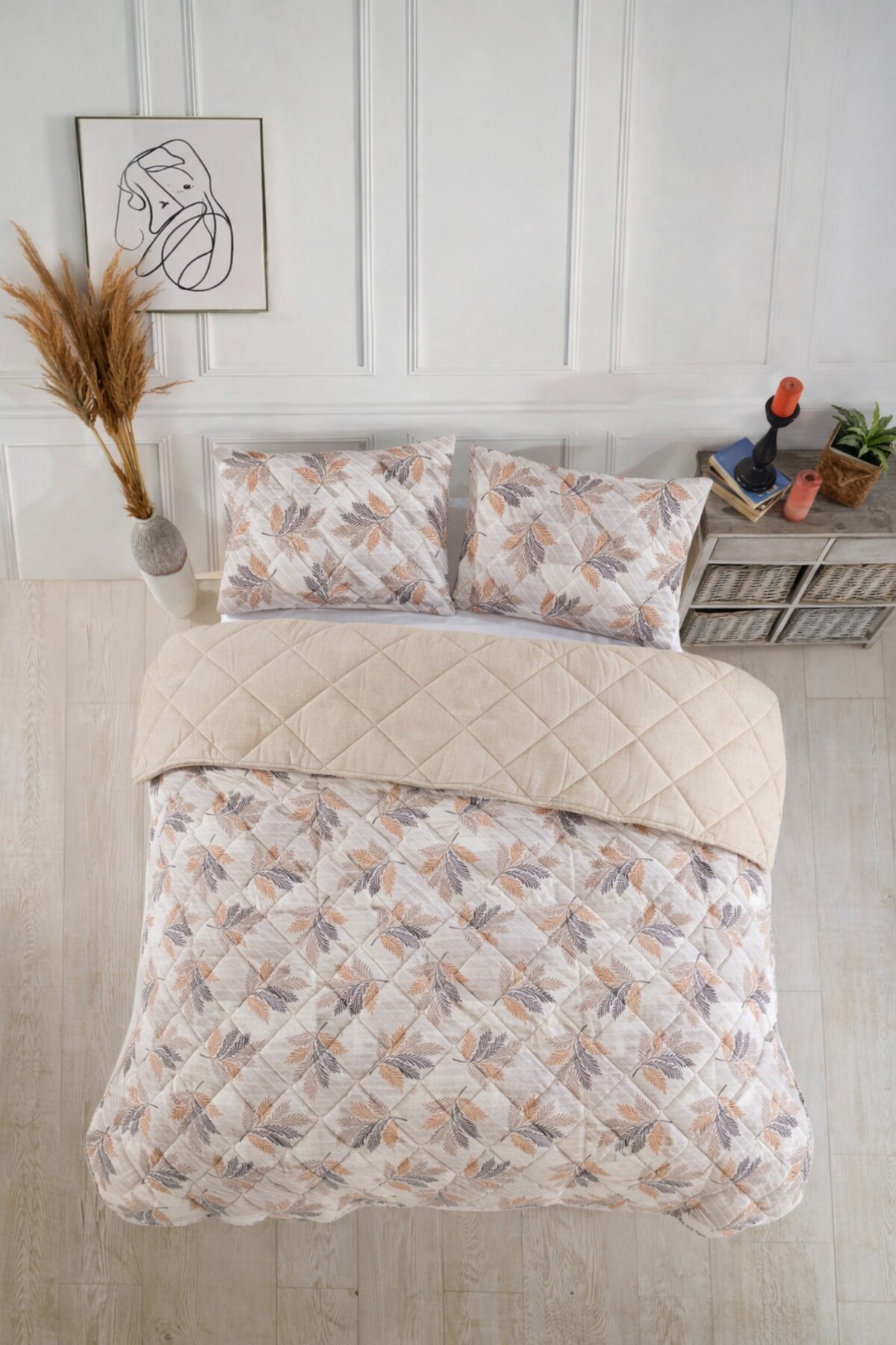 Quilted Single Patterned Quilting - Bedspread Set 160x230 cm - 1 Pillowcase