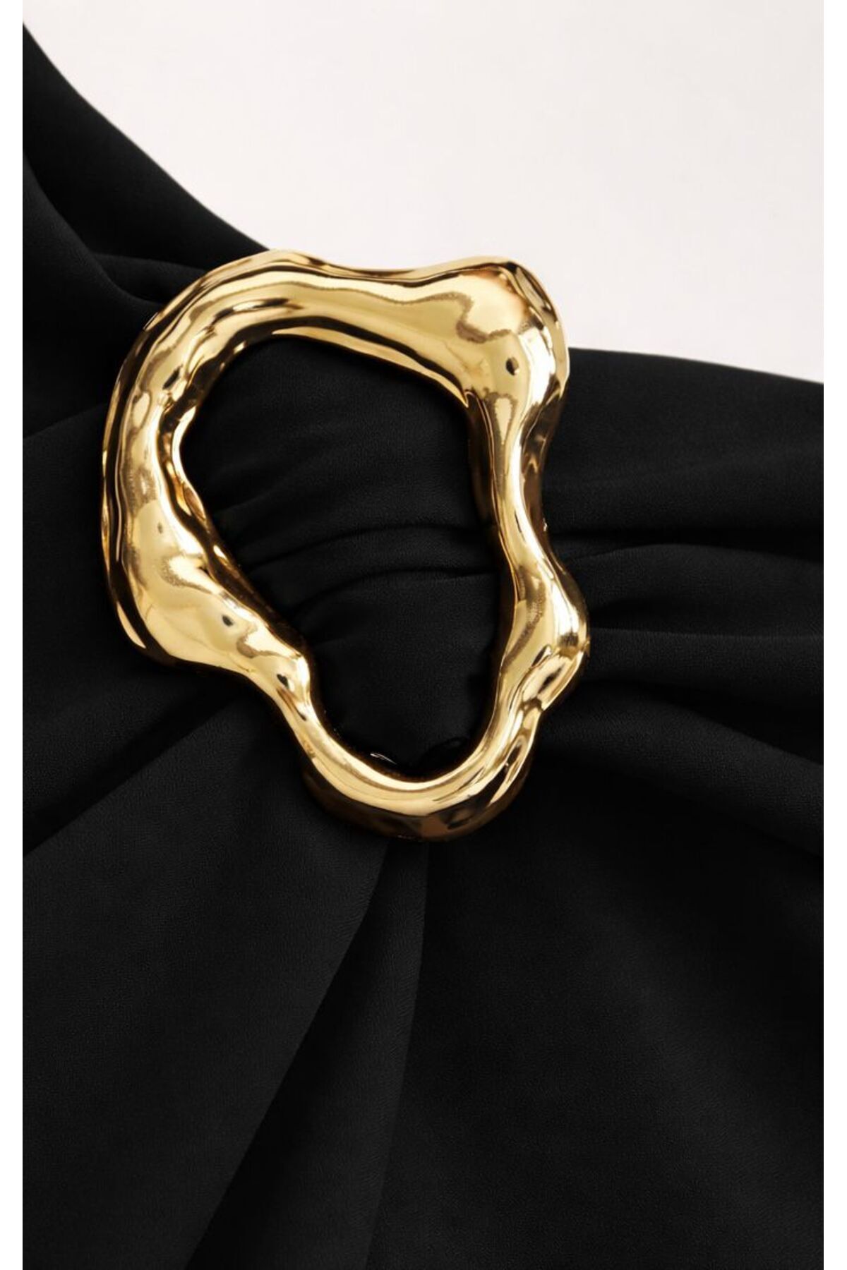 peelter  Kadın Siyah Şardonlu Kuşaklı Toka Detay Ispanyol Paça Toparlayıcı Tayt Flared Pantolon - Görsel 3