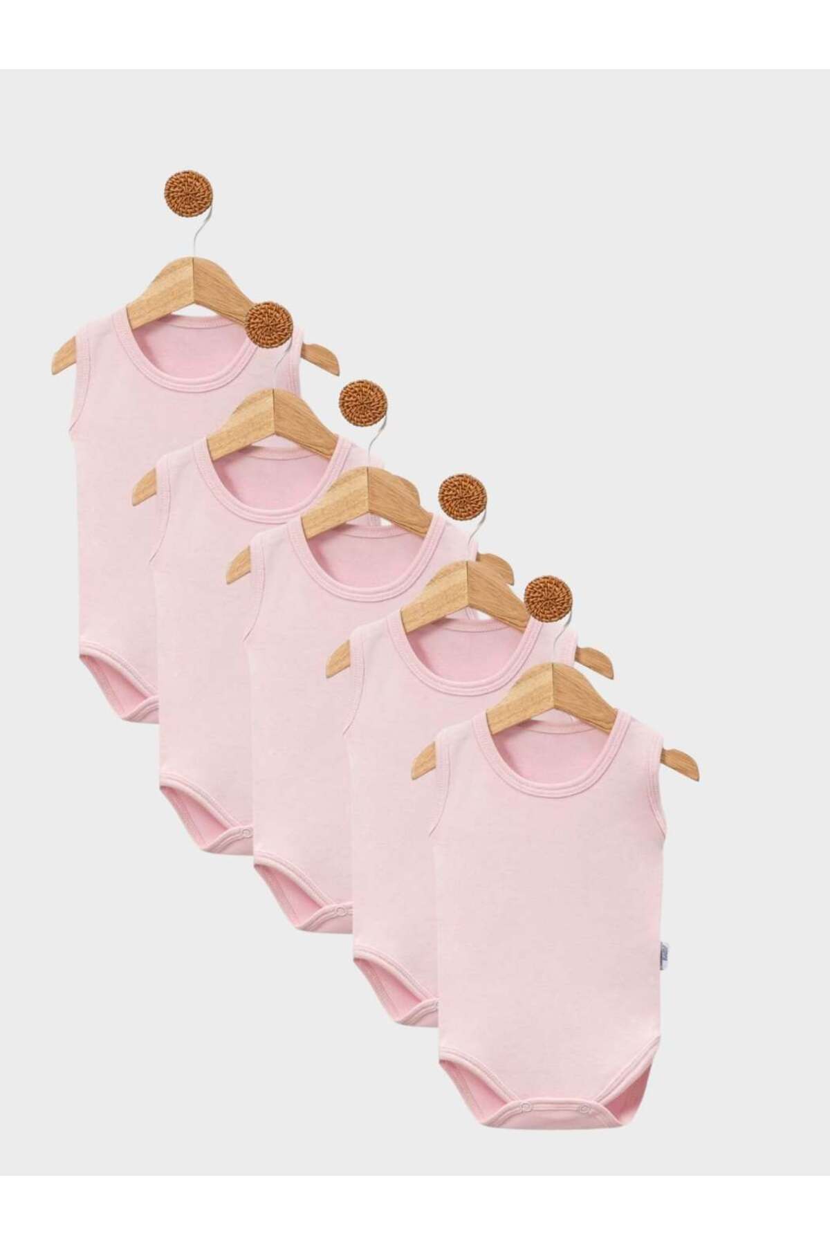 jijek baby kids 5’li Paket Askılı Bebek Body %100 Pamuk Çıtçıtlı Atlet Body – Unisex Yenidoğan & Bebek İç Giyim fotoğrafı 2 (önizleme)