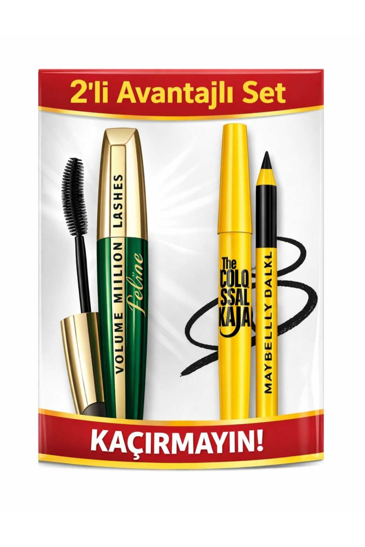 L'Oréal Volume Million Feline Maskara & Colossal Kajal Siyah 2’li Avantaj Set