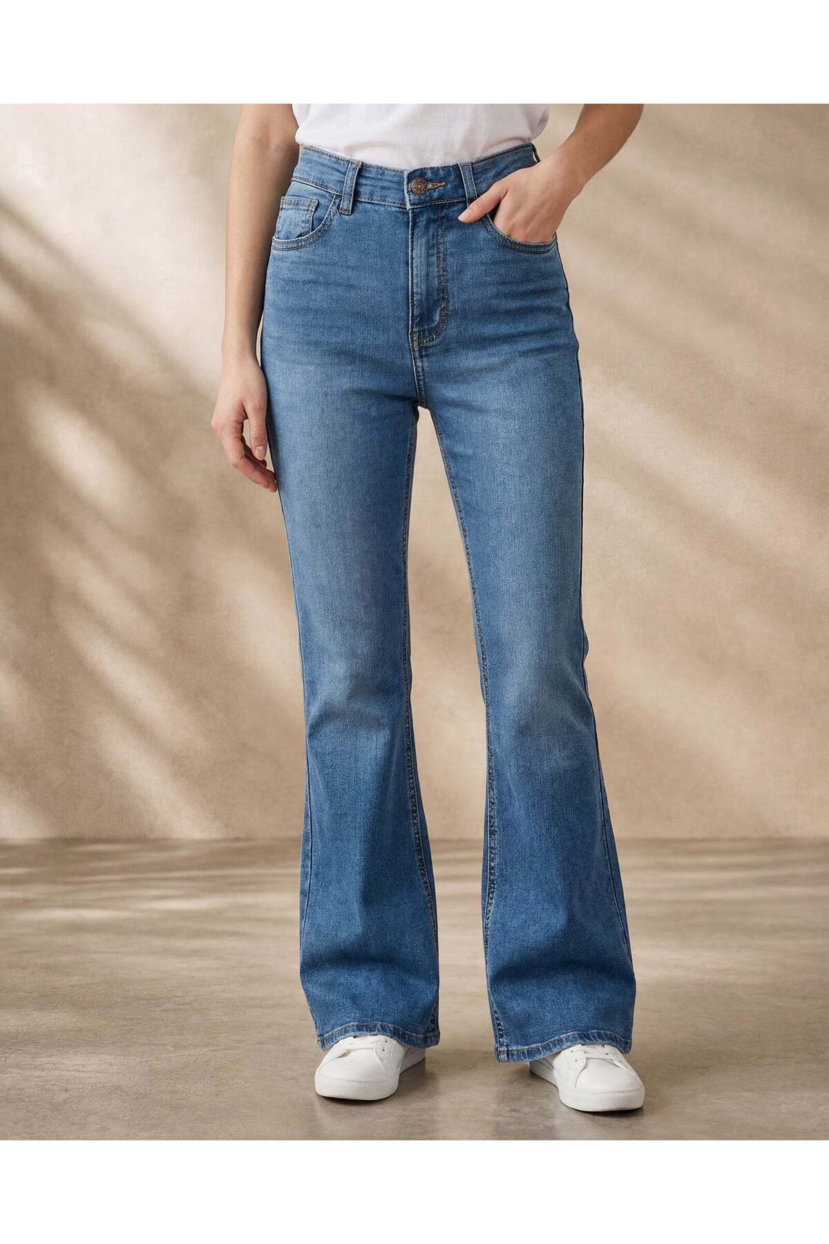 REDTAG Women Blue Flared Jeans