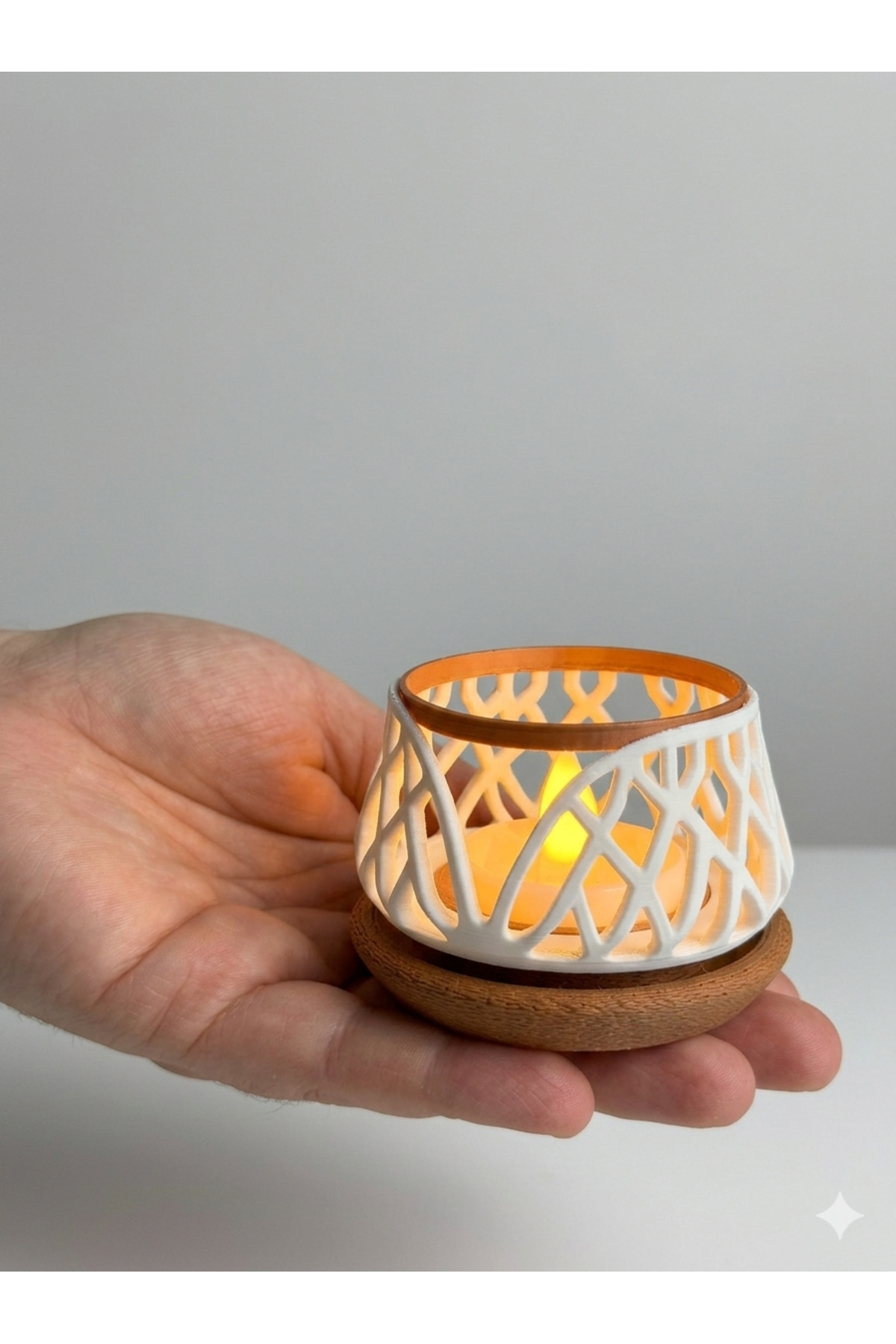 Decorative led Candle Holder 7x5 cm – Bio Plastic Modern Design Tealight Candle Holder (led Candle Included)