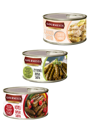 GOURMESTA 400 g 3'lü Sarma Set (Vişneli Sarma, Zeytinyağlı Yaprak Sarma, Laha...