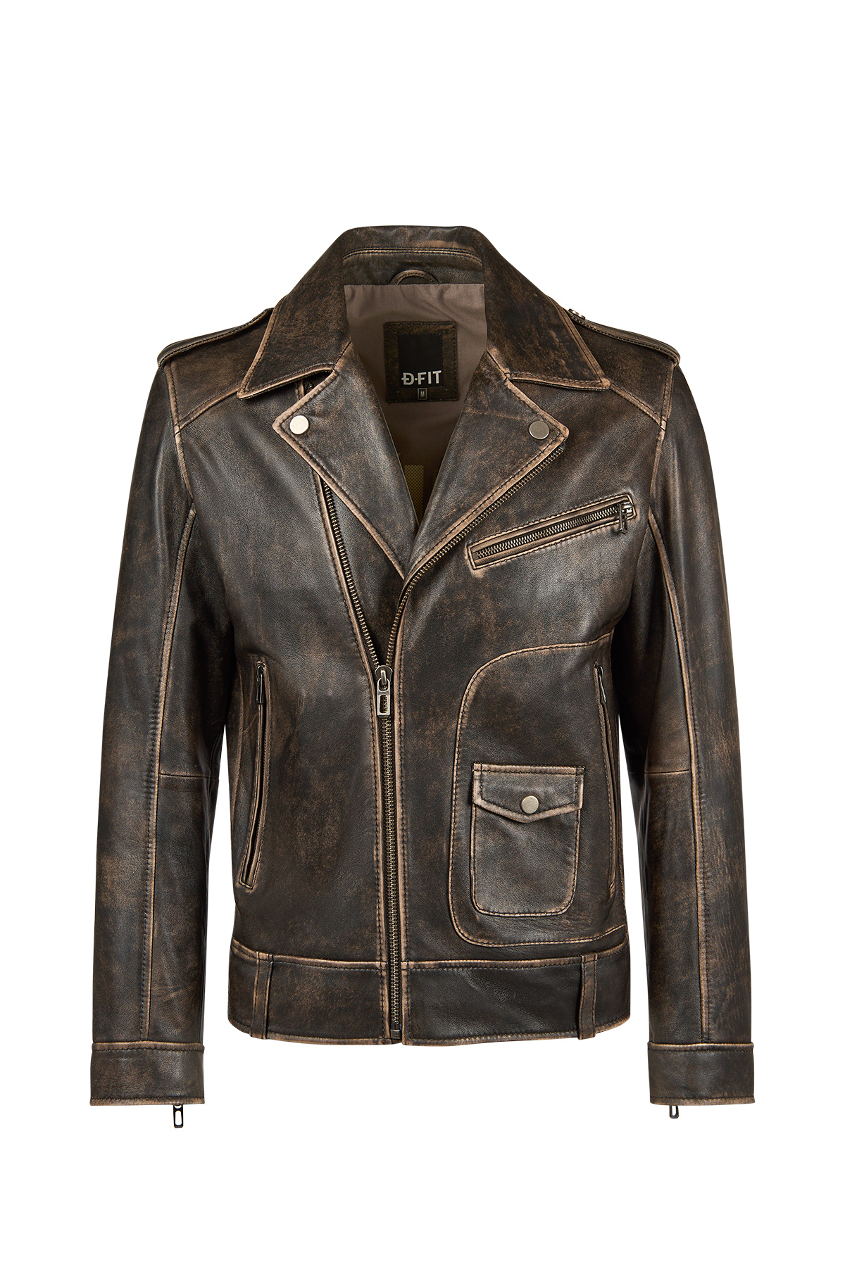 Derimod  Carter Erkek Kahverengi Biker Deri Mont 25WGD6490G6 - Görsel 2