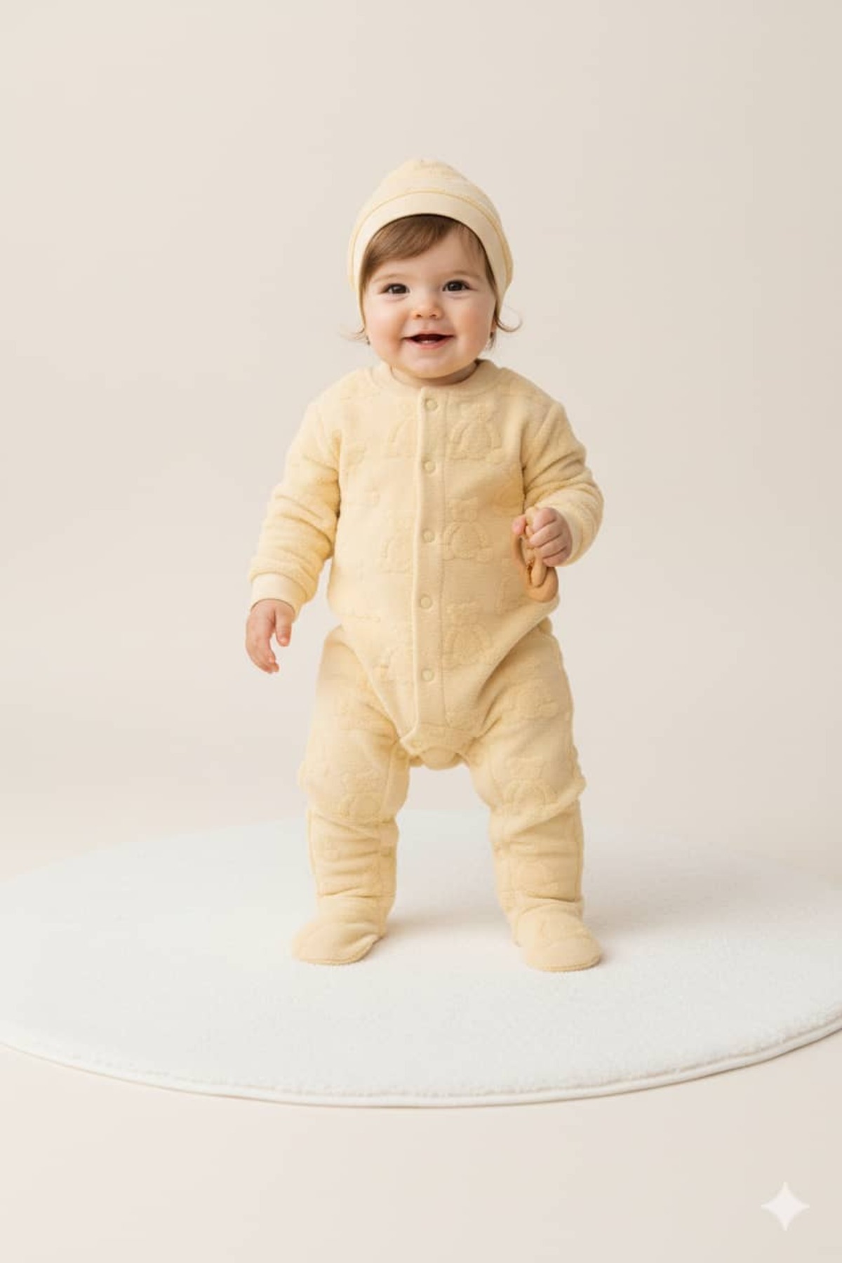 KapsülBebek %100 Pamuk Peluş Ayıcık Desenli Tulum Set fotoğrafı 2 (önizleme)