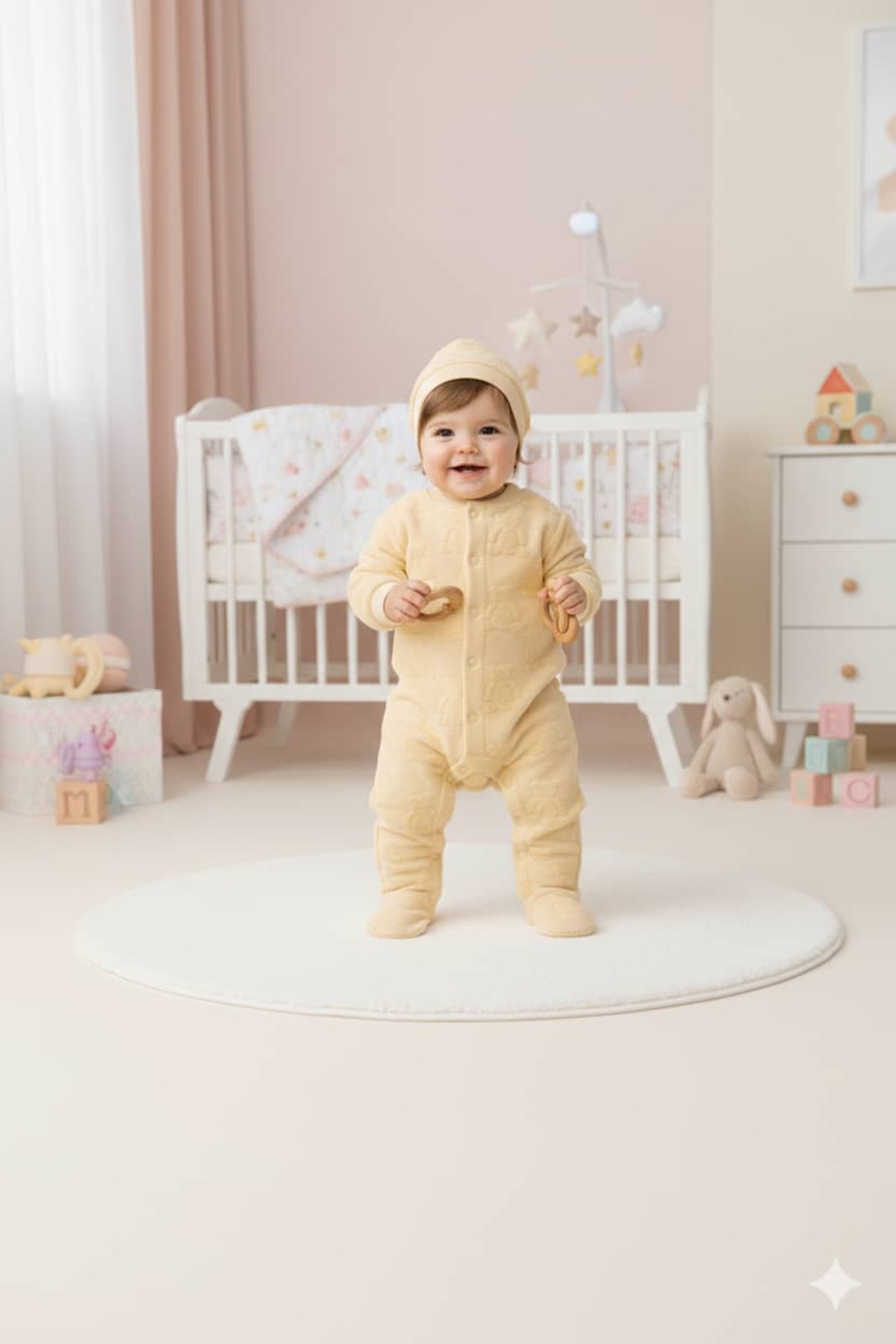 KapsülBebek %100 Pamuk Peluş Ayıcık Desenli Tulum Set fotoğrafı 4 (önizleme)