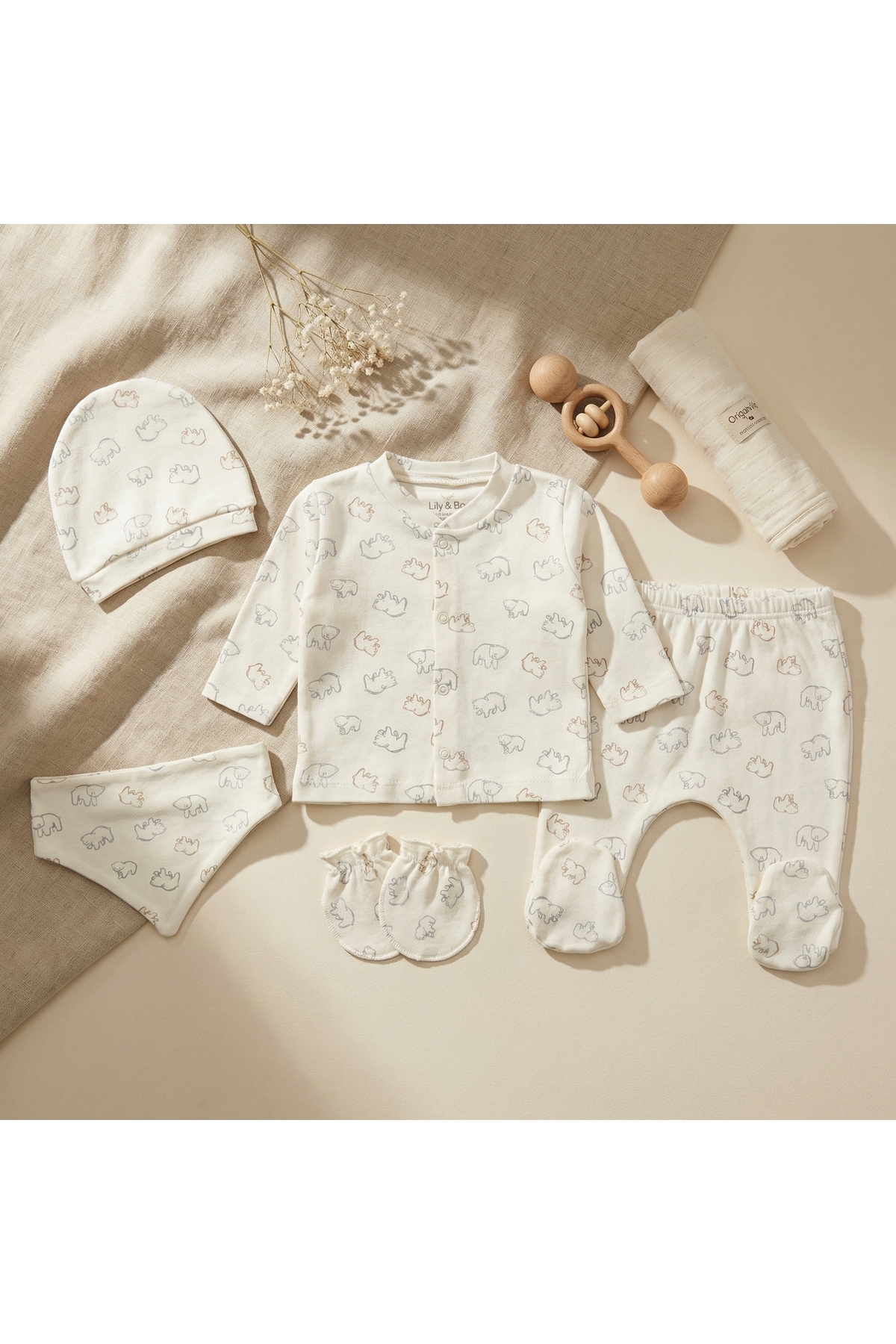 ベビスリAI800ひつじ artemoris Unisex 0-3 Ay Renkli Panda 5'li Zıbın Takım - Fiyatı