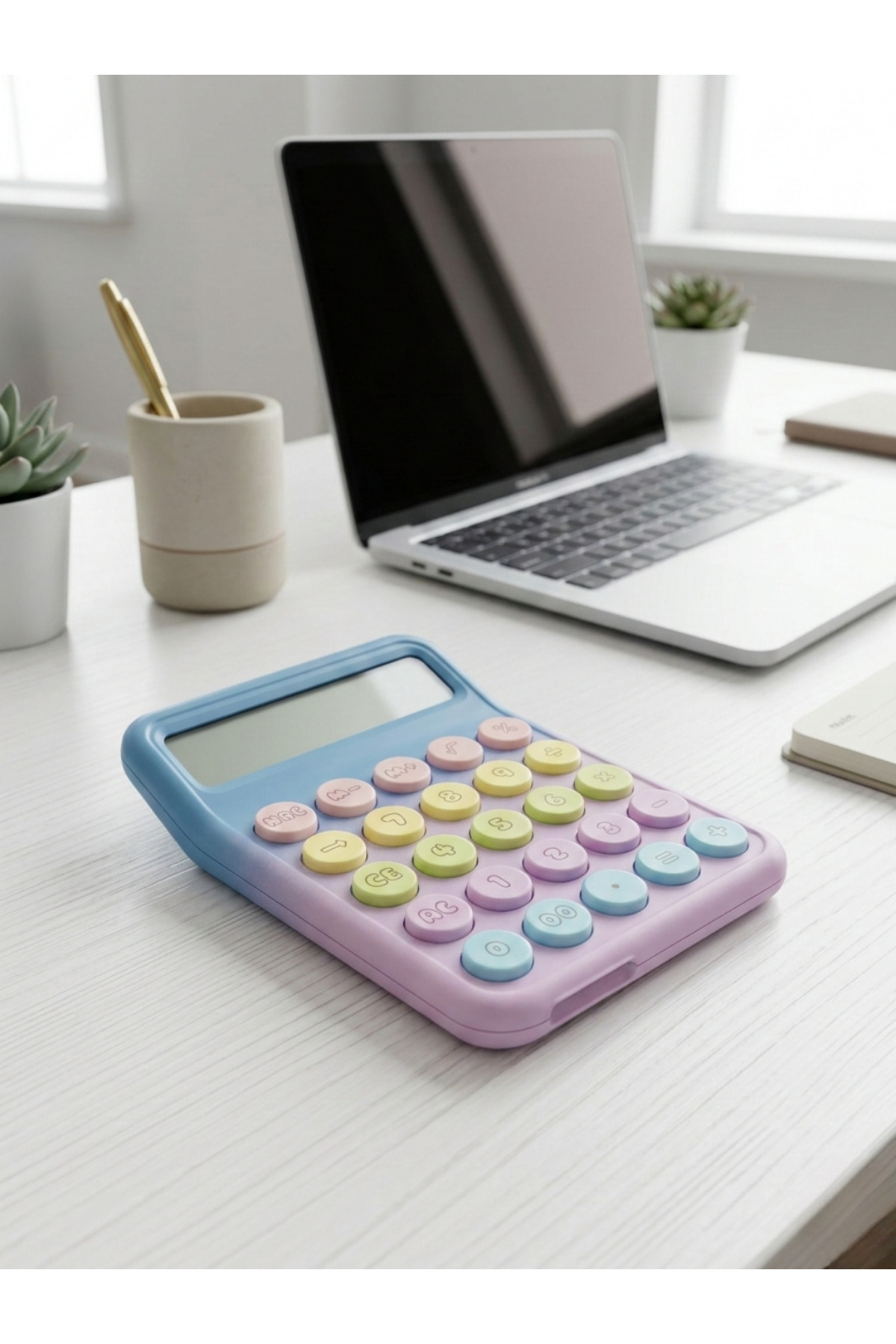 runzon Çift Renk Modern Hesap Makinesi - Pembe