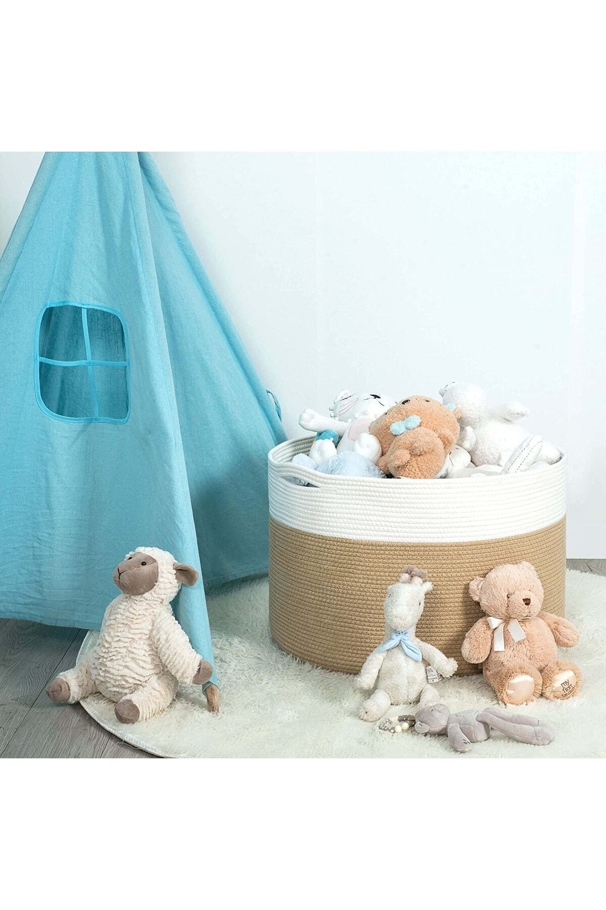 Saatistan Yumuşak ve geniş jüt pamuklu sepet, bebek eşyası toplama için ideal fotoğrafı 2 (önizleme)