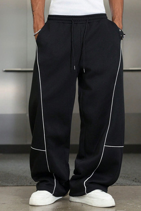 North London Erkek Eğimli Biyeli Bol Paça Loose Fit Oversize Eşofman Altı