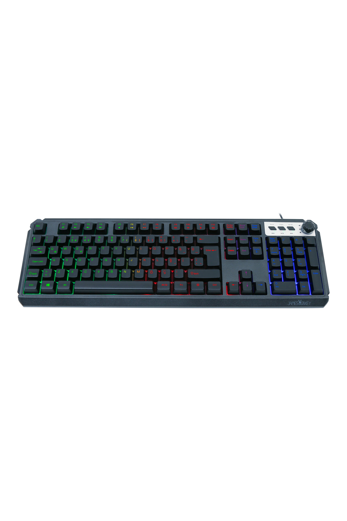 James Donkey JDK104 Rainbow Membran Türkçe Q Gaming 104 Tuş Siyah