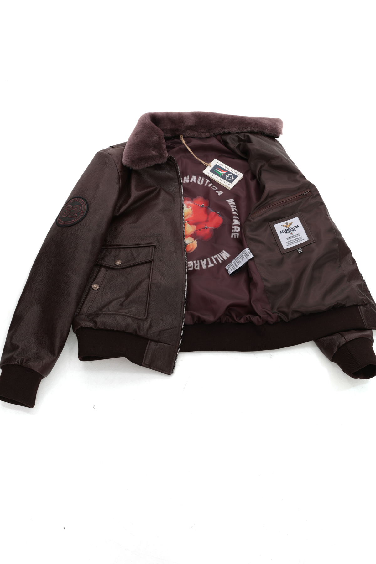 db deriburada original  Erkek Yakası Hakiki Kürklü Pilot Model Hakiki Jumbo Deri Mont - Görsel 9