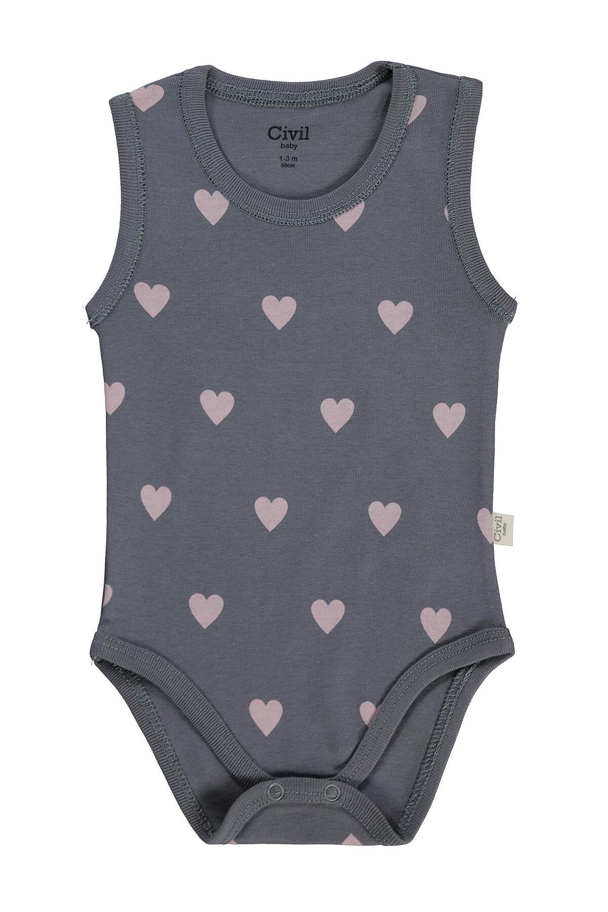 Civil Baby Yıldız Empirmeli 5 Li 1-36 Ay Çıtçıtlı Badi - Pembe 18-24 Ay fotoğrafı 3 (önizleme)