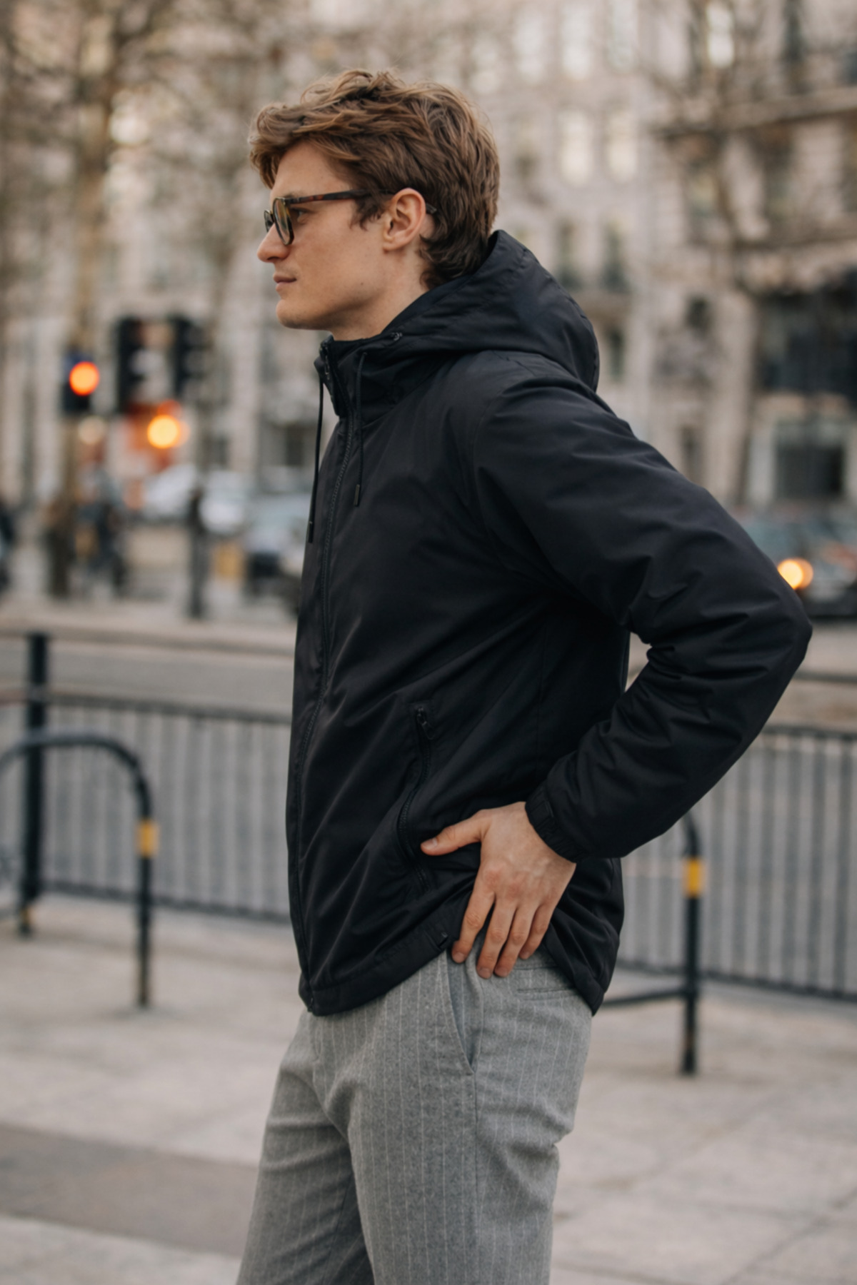 DAMGA JEANS Erkek Cepli Elite Comfort Astarlı Siyah Yağmurluk & Rüzgarlık görsel 3