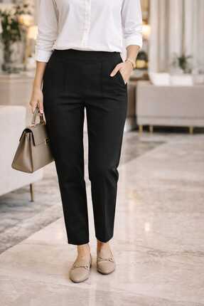 Acah giyim Kadın Yüksek Bel Kumaş Pantolon