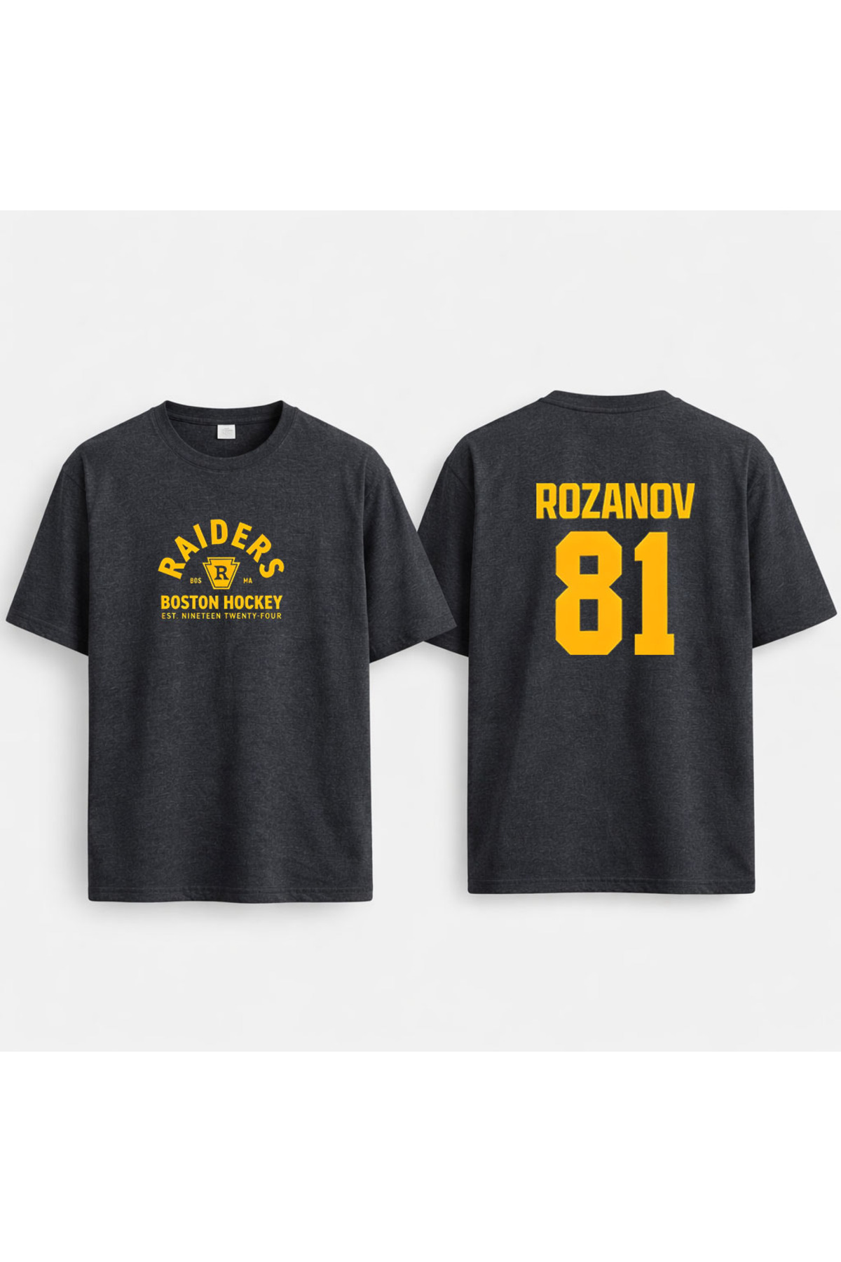 Heated Rivalry Ilya Rozanov 81 Design Printed Double Sided Unisex Anthracite T-Shirt
