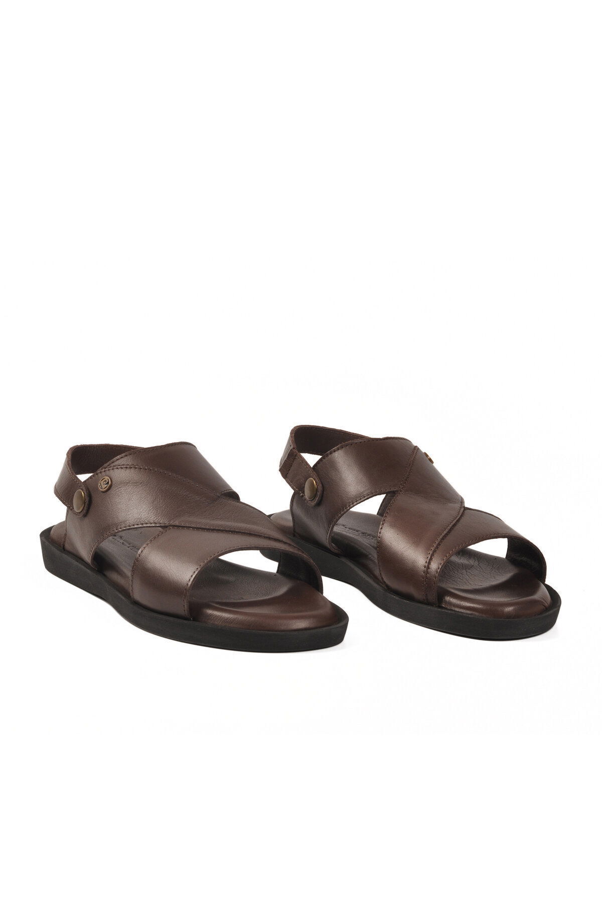 Pierre Cardin Kahve Lastikli Hakiki Deri Günlük Erkek Sandalet PC-7315 M görsel 3