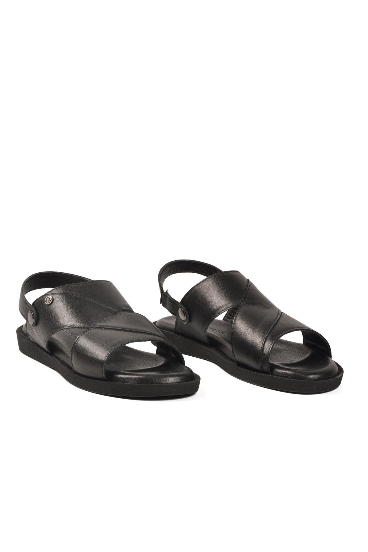 Pierre Cardin Siyah Lastikli Hakiki Deri Günlük Erkek Sandalet PC-7315 M görsel 3