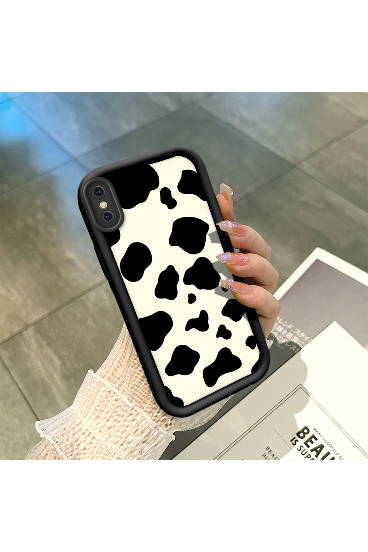 black Silicone Case with Shockproof Camera Protection for iPhone X/XS