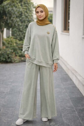NWM Oversize Sweatshirt ve Bol Paça Pantolon İkili Tesettür Takım