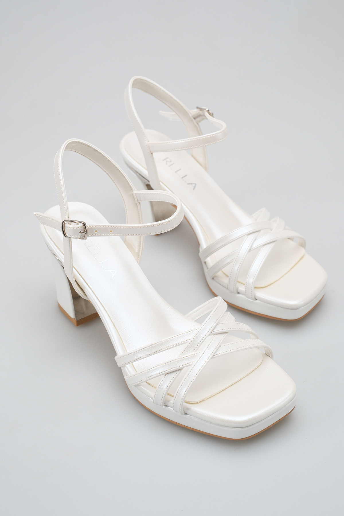 Platform Thick Heel Bridal Shoes – Stylish Evening Sandal with Ankle Buckle