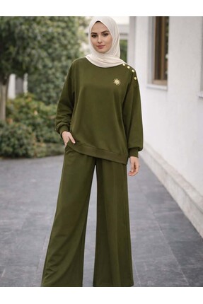 NWM Oversize Sweatshirt ve Bol Paça Pantolon İkili Tesettür Takım