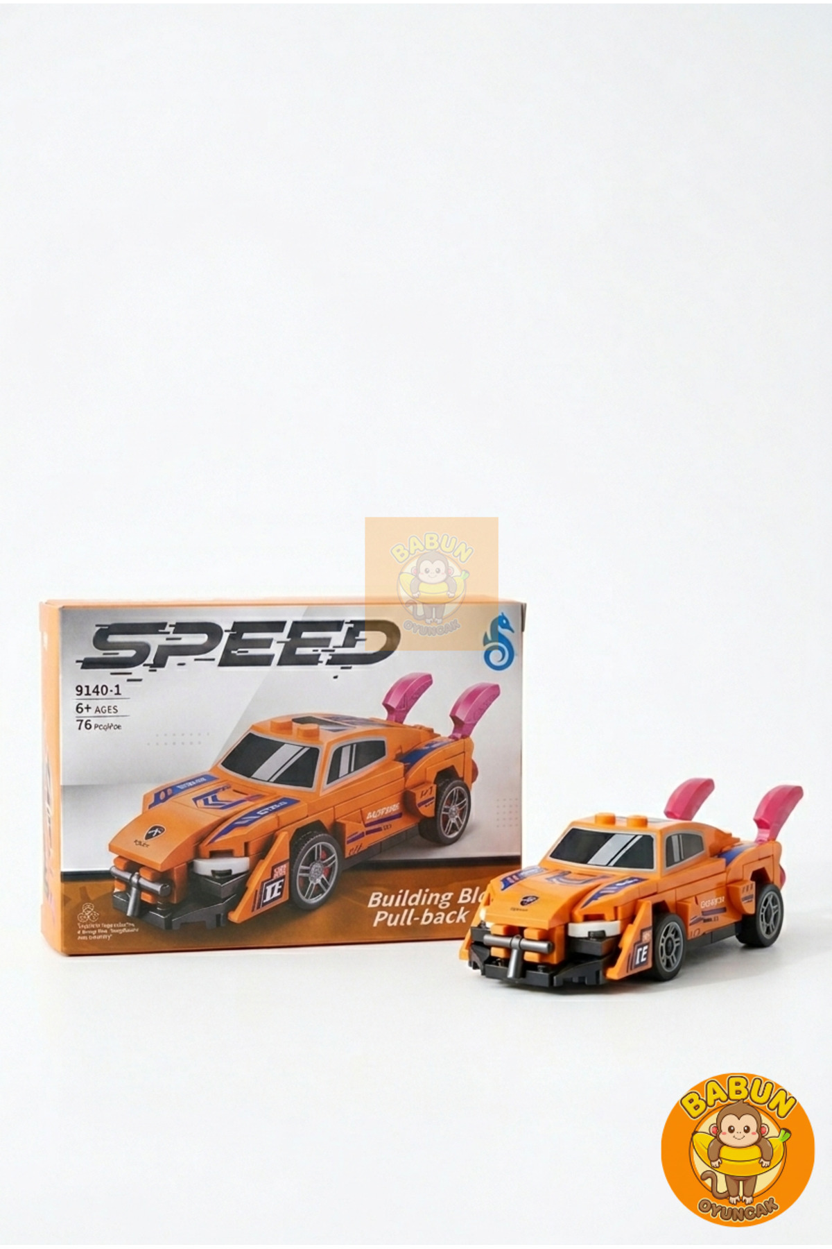 SPEED Bricks Mini Lego Araba Yapı Blok Seti - Çek-Bırak Spor Araba Yapım Seti -Speed Turuncu (76 Parça) fotoğrafı 2 (önizleme)