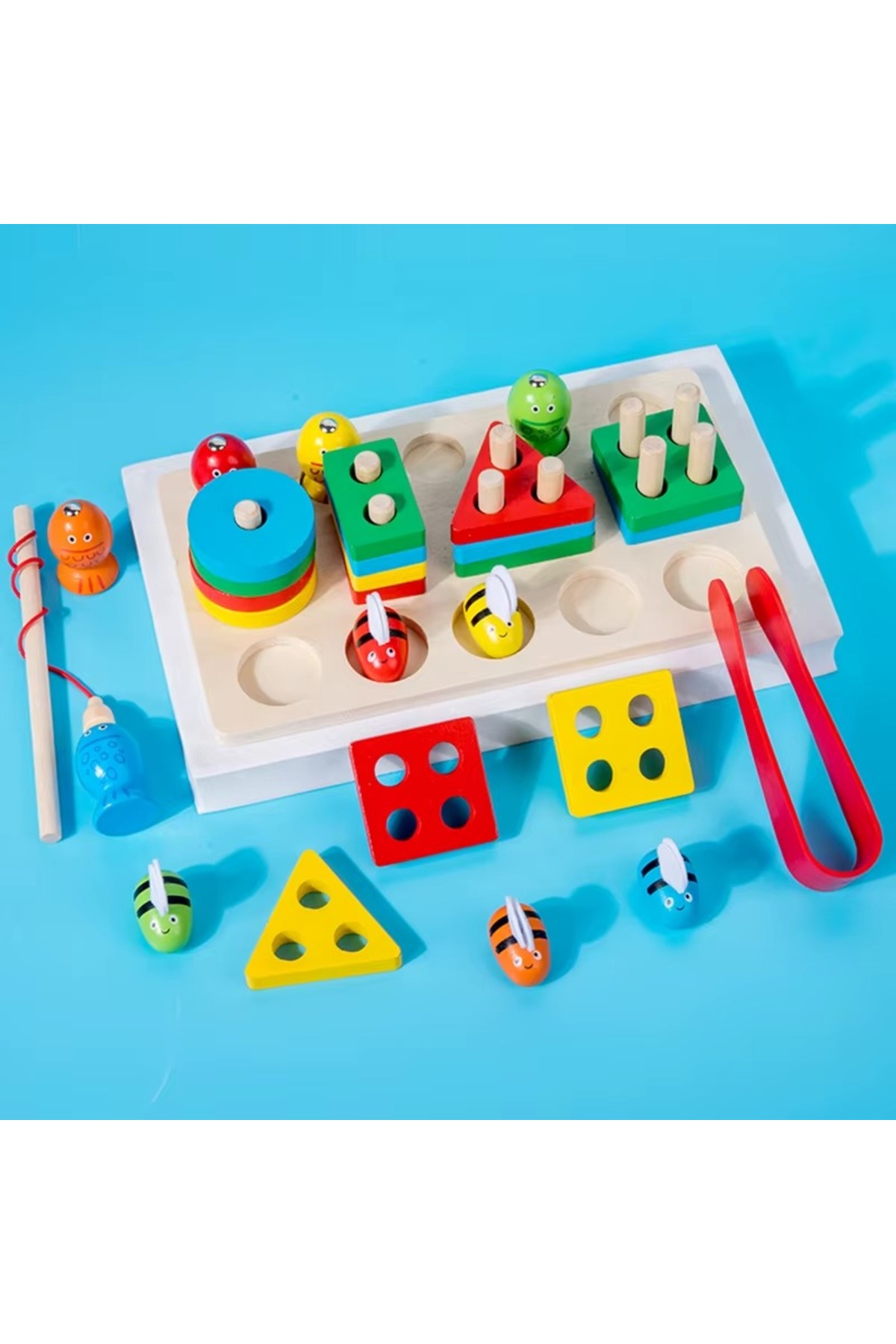 tinymaya Ahşap Montessori Eğitici Oyuncak 3’ü 1 Arada, Zeka Geliştirici Aktivite Seti fotoğrafı 3 (önizleme)