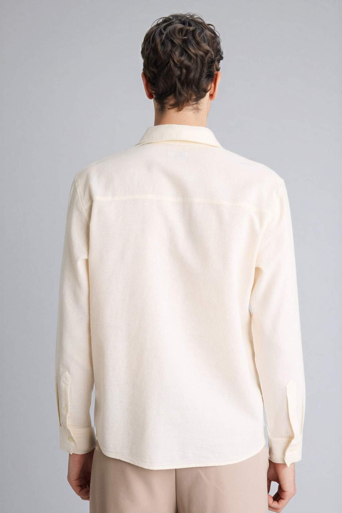 %100 Pamuk REGULAR Fit Gömlek G7021AX26SM — کرم — تصویر 5 از 7
