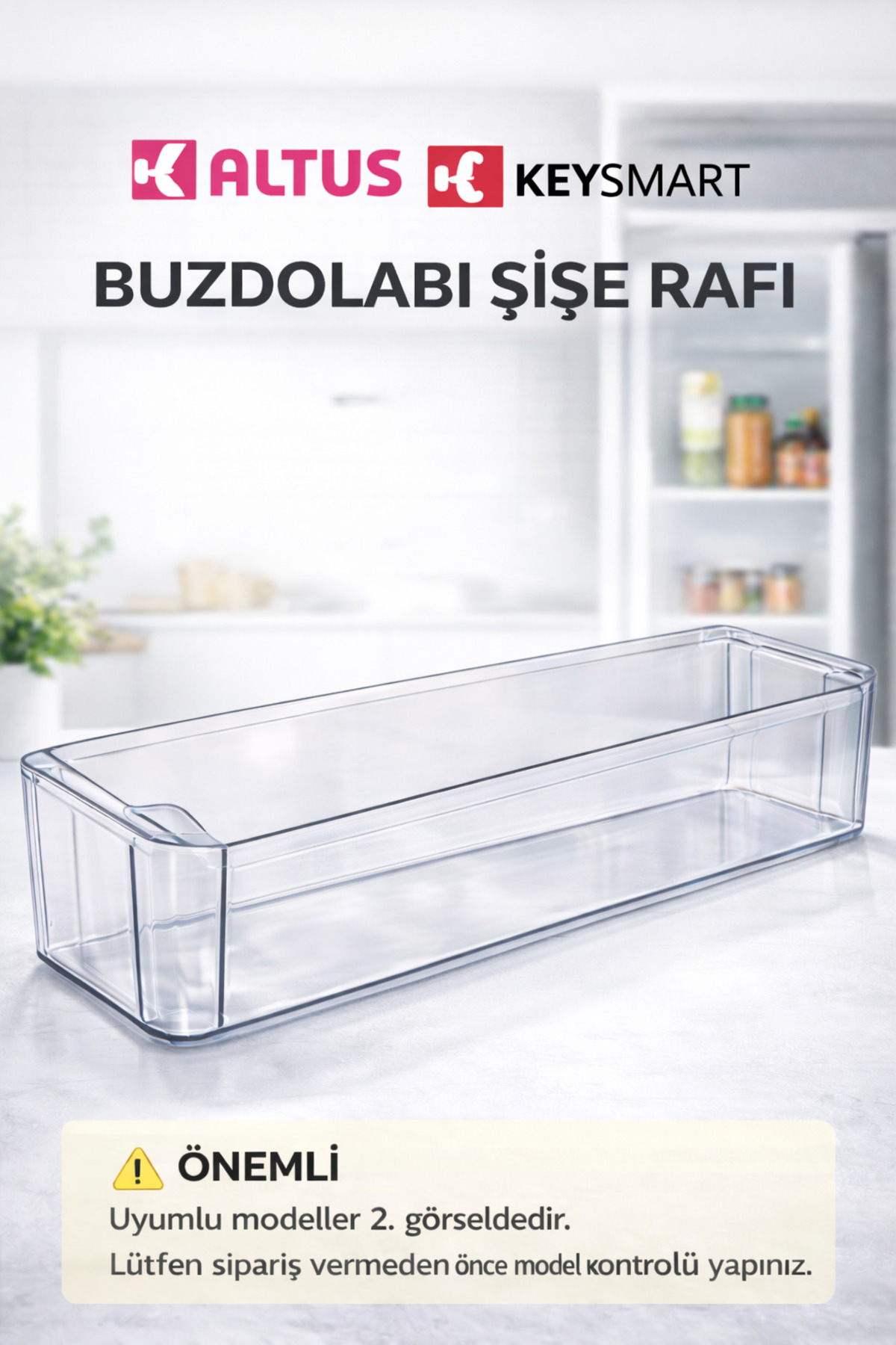 ÖZ BEYAZ EŞYA ALTUS ALK 465 N Buzdolabı Kapak Şişe Rafı 58x12x10cm