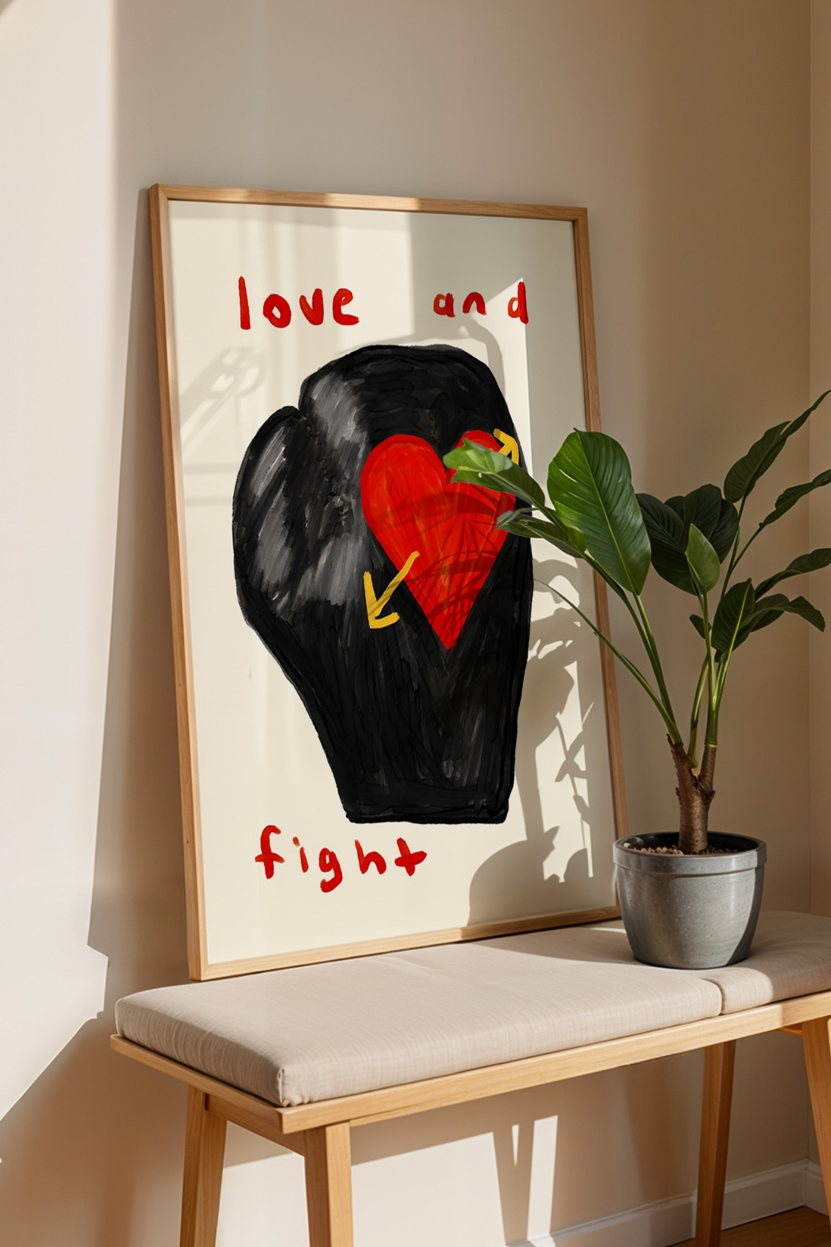 Kalp Modern Tablo Poster Aşk Temalı Duvar Dekoru Çerçevesiz