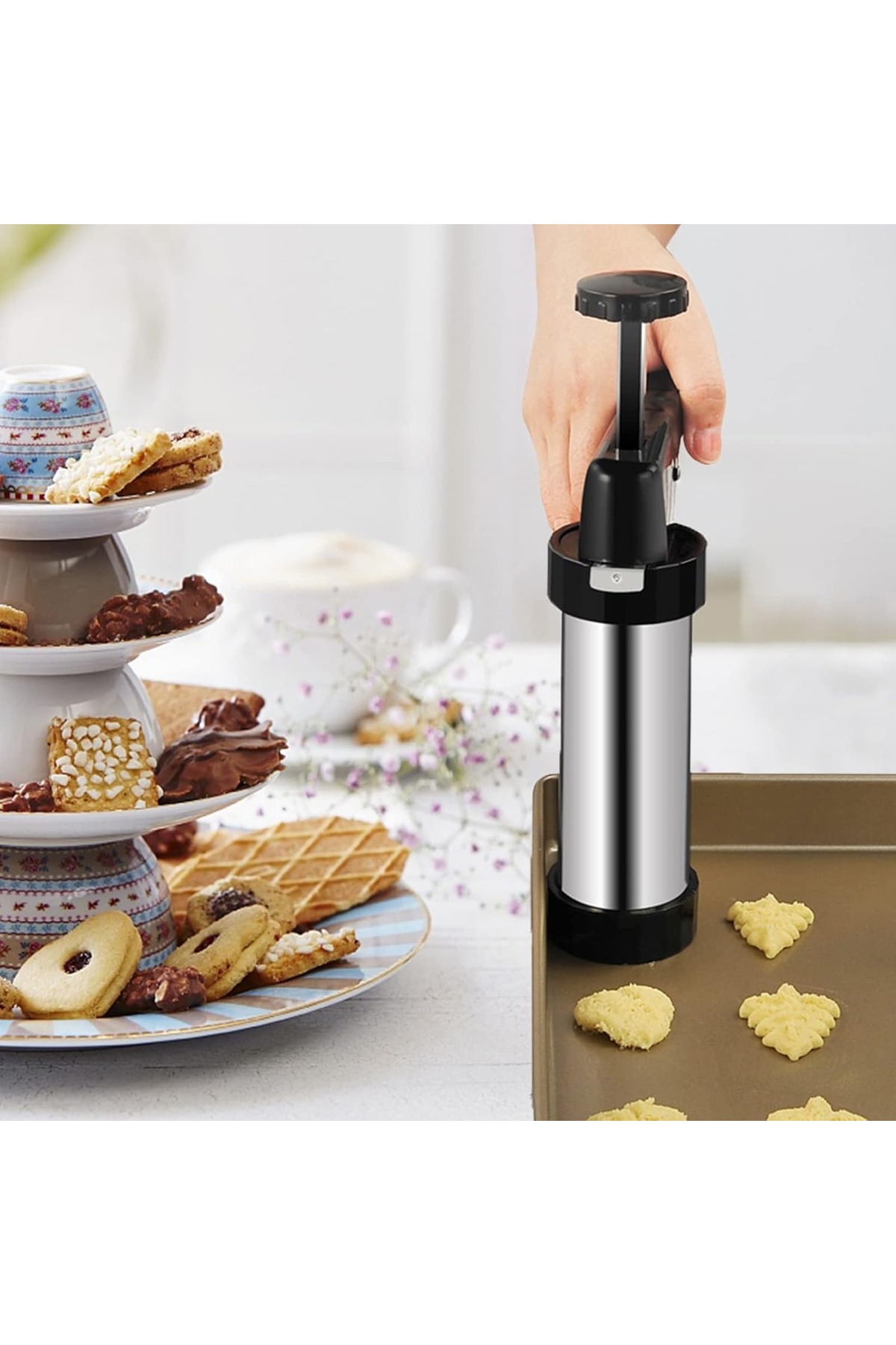 ماكينة صنع البسكويت DENX 16 في 1، مجموعة مسدس البس...