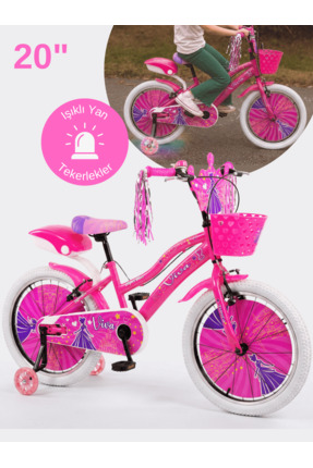 Mach 20 Jant Viva Işıklı Destek Tekerlekli Çocuk Bisikleti 6-10 Yaş Beyaz Şiş...