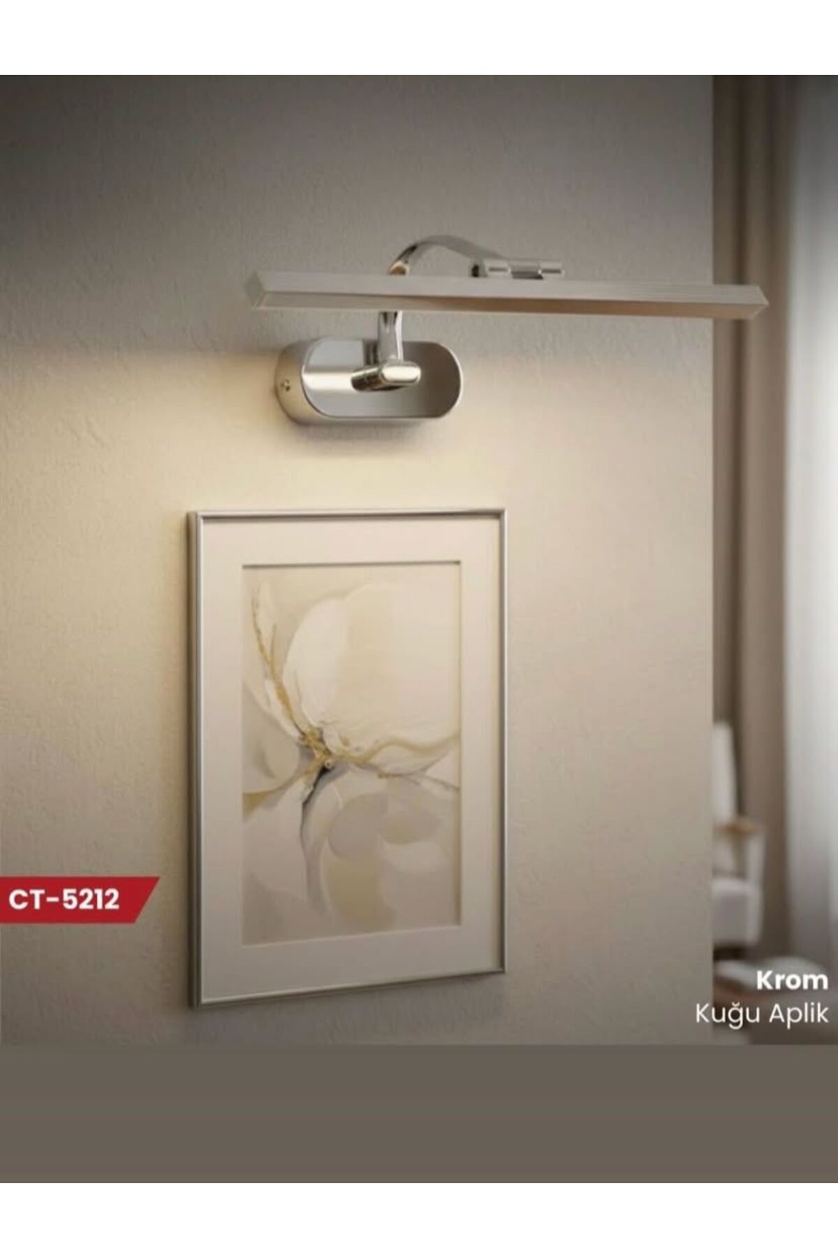 7W KU�U LEDL� APL�K CT-5212 KROM KASA / 6400K-BEYAZ I�IK