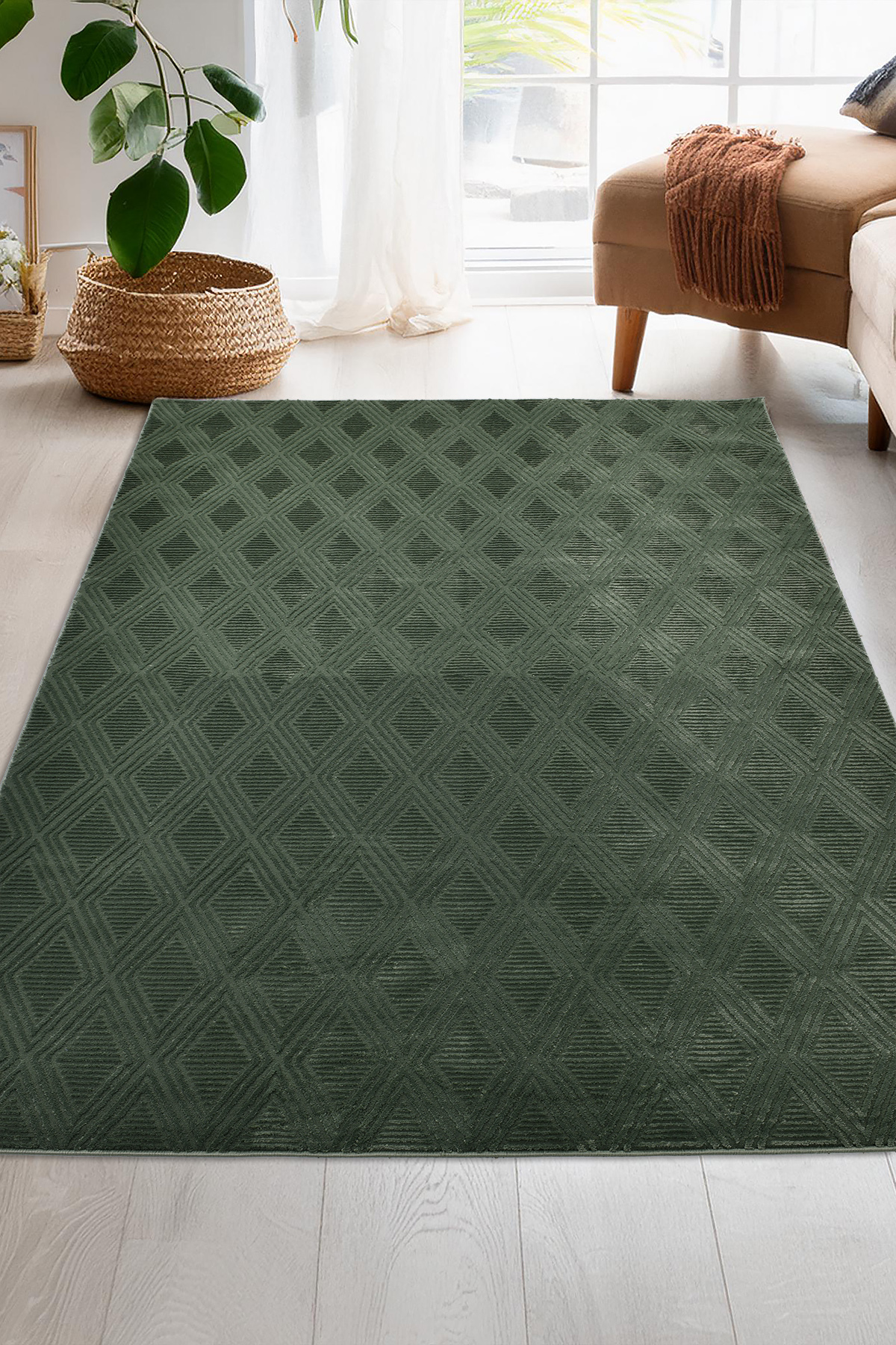 Latte Soft Plush Green Children's Room Living Room Living Room Kitchen Rug Y726A