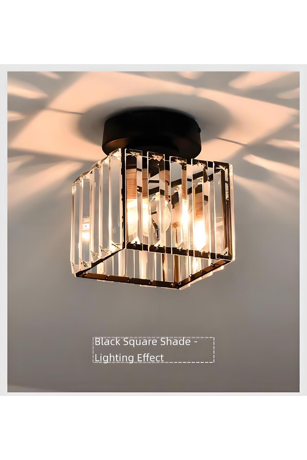 ثريا مربعة صغيرة من الكريستال، مناسبة للممرات والس...