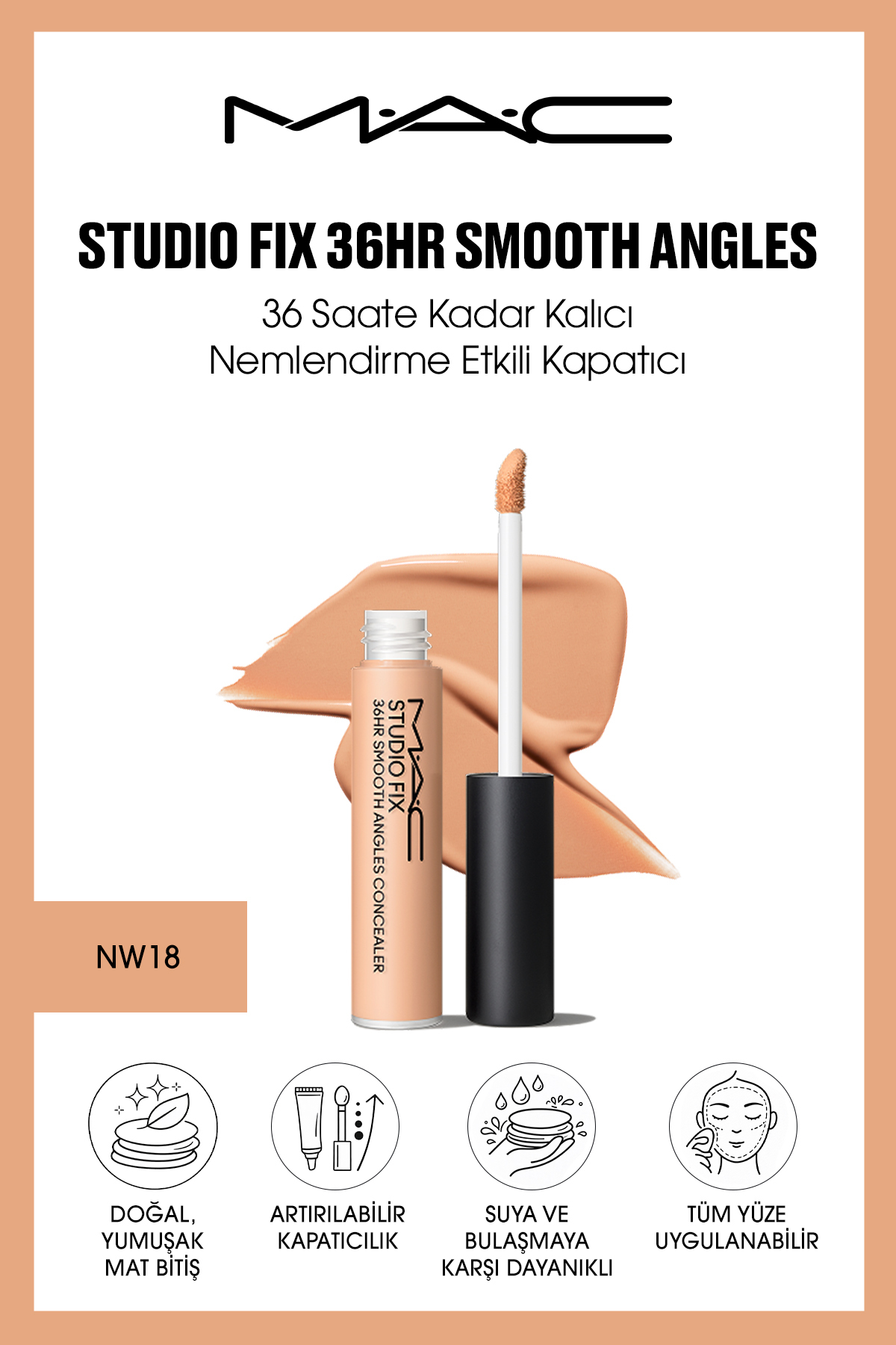 کانسیلر Studio Fix 36HR Smooth Angles با اثر مرطوبکنندگی ماندگار تا 36 ساعت - NW18 — بژ 142119