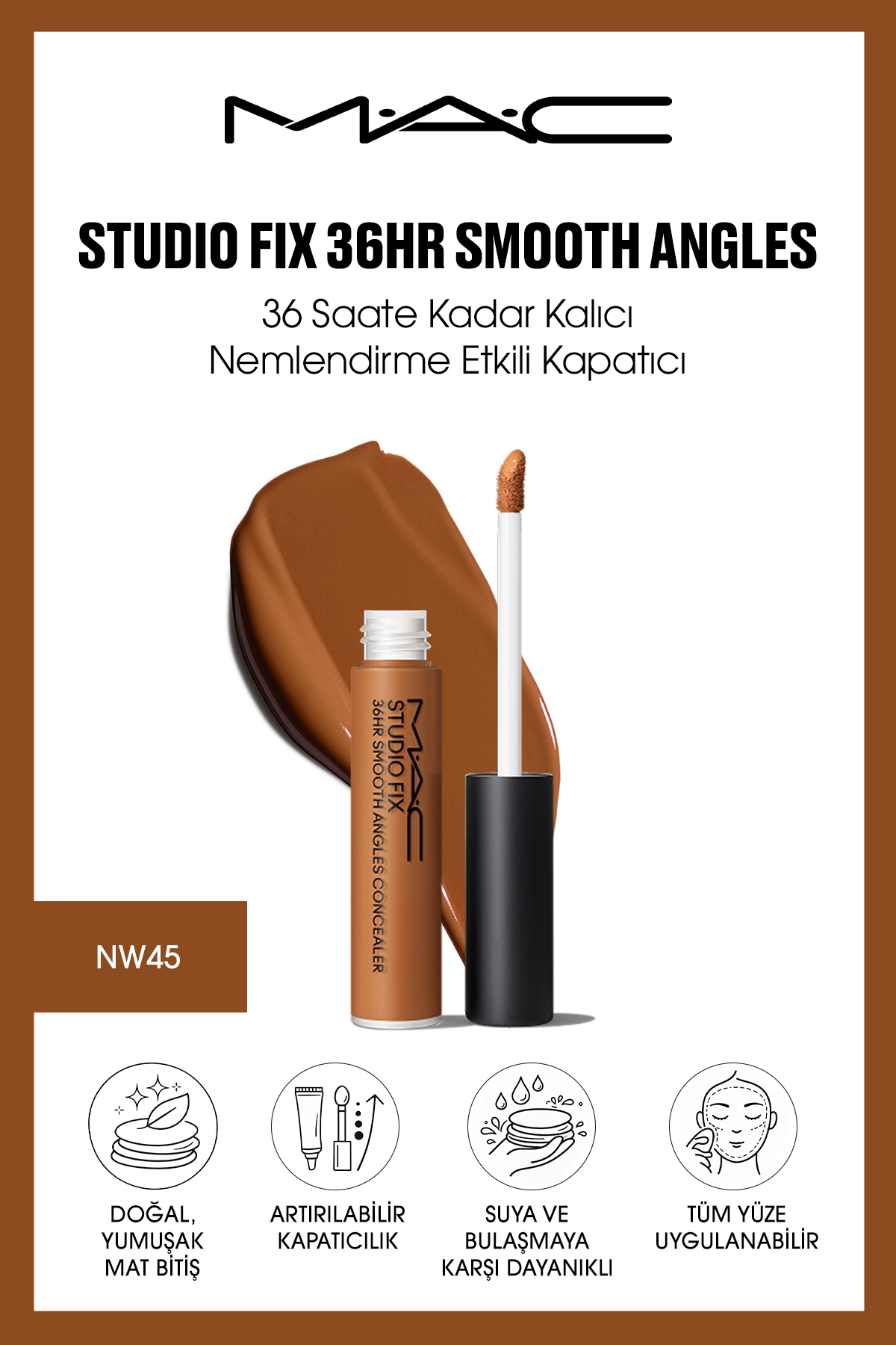 کانسیلر Studio Fix 36HR Smooth Angles با اثر مرطوب‌کنندگی ماندگار تا 36 ساعت - NW45 — بژ 142119