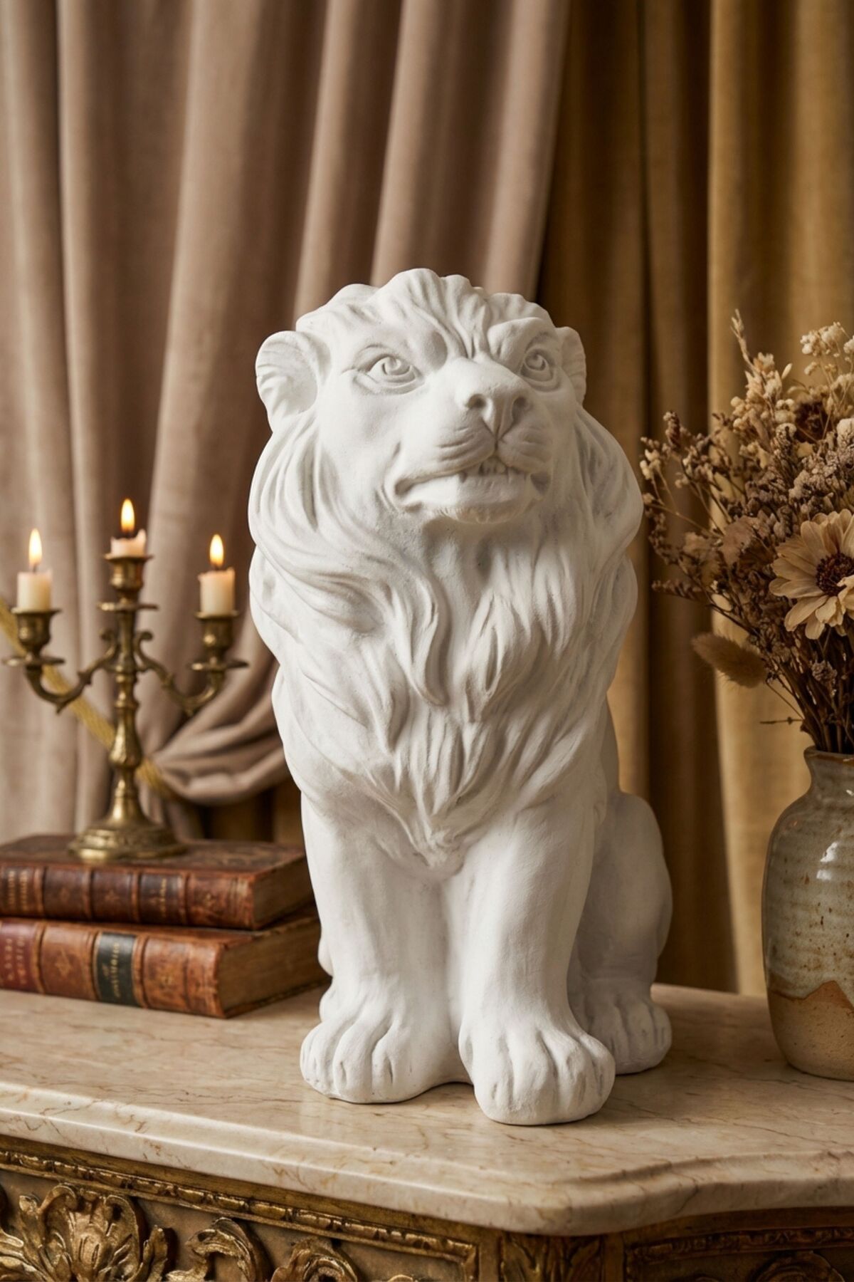 Trinket Decorative Object Sculpture Trinket Lion Trinket Decorative Ornaments White Color Model 2